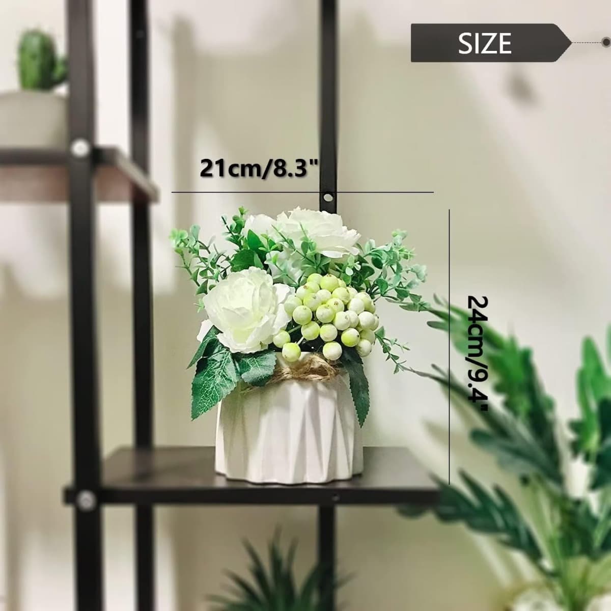 Weiße Tischvase für Blumen, Deko und Büro