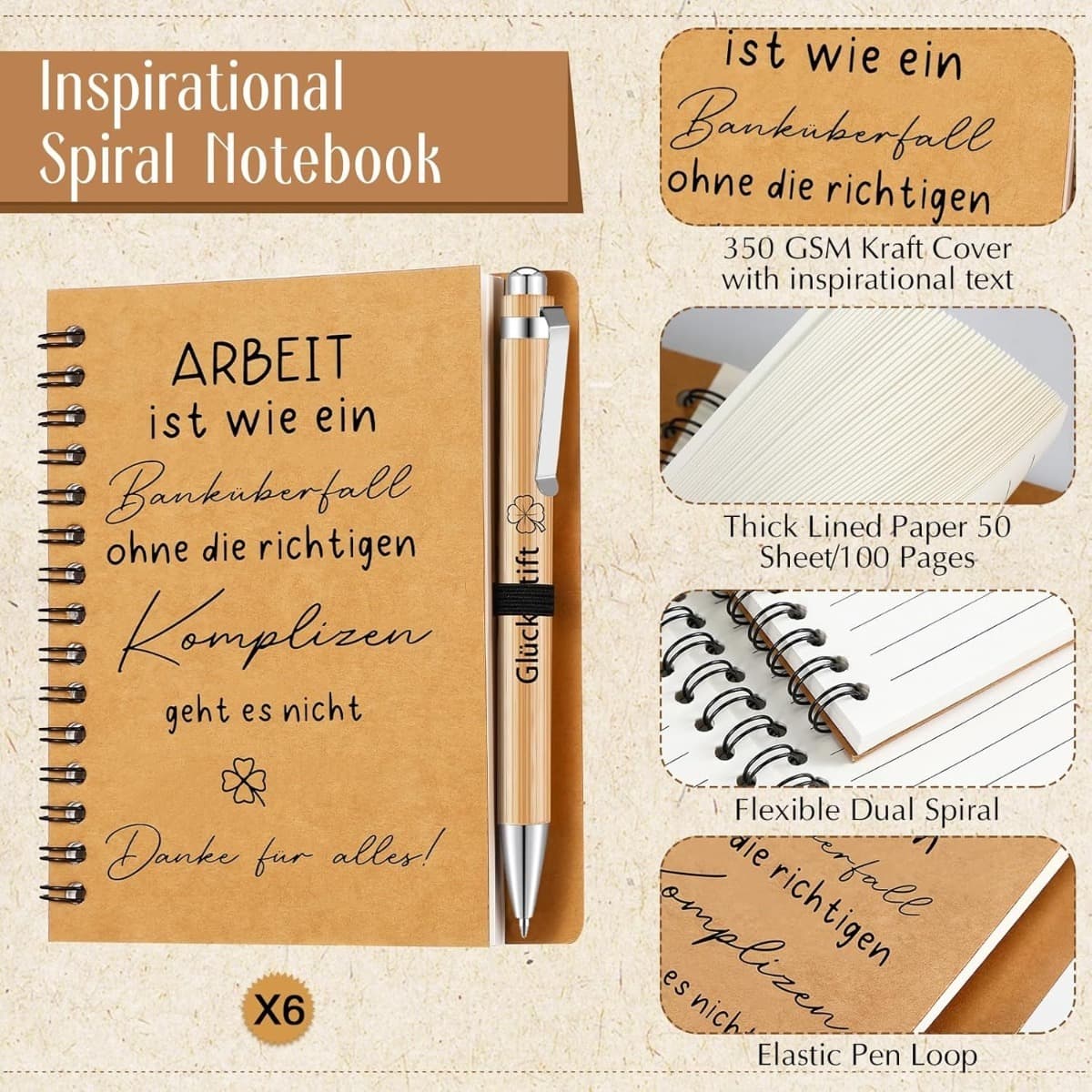 Mini-Notizbuch und Kugelschreiber Set, 12-teilig