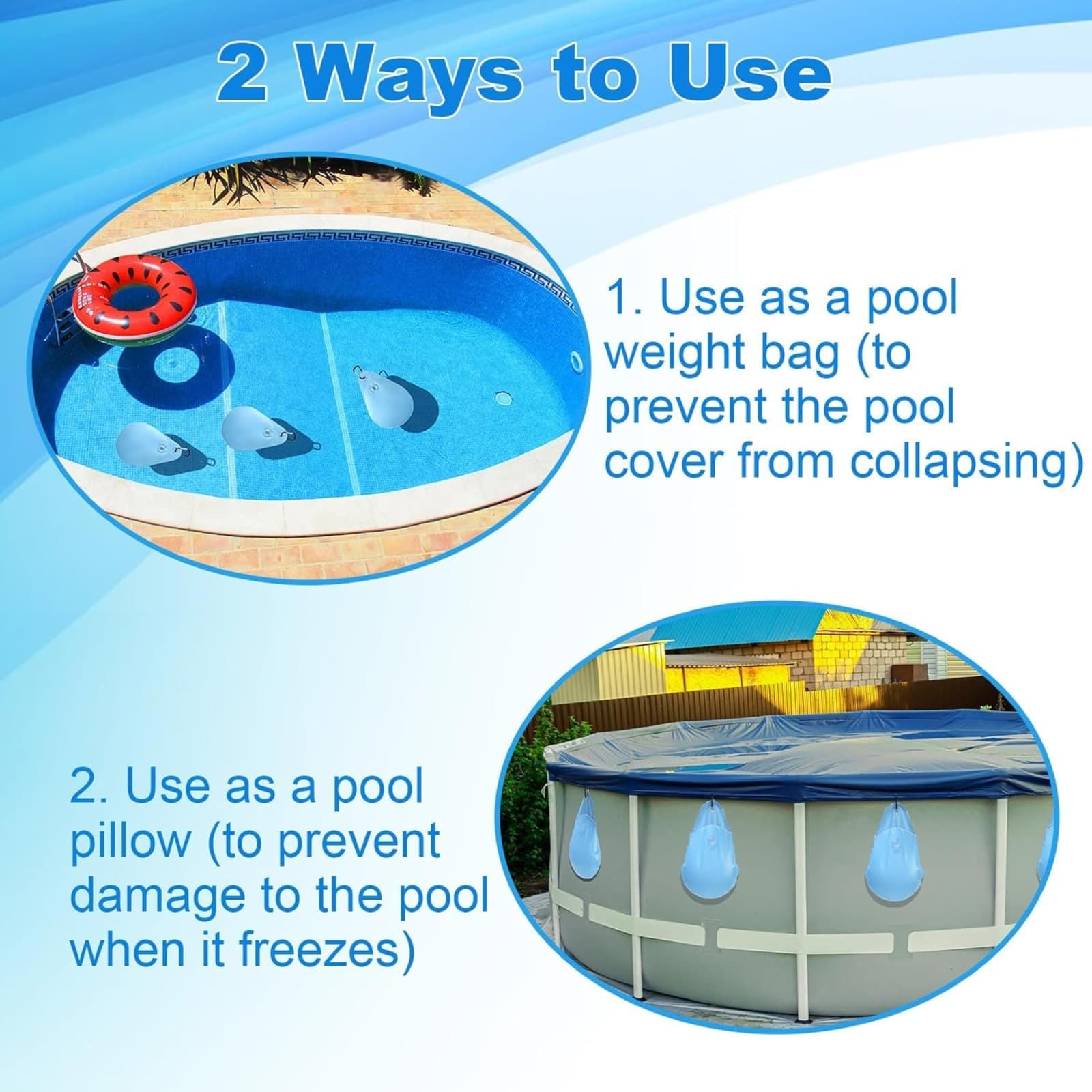 12er-Pack Wassersäcke für Poolabdeckung, 24x34 cm