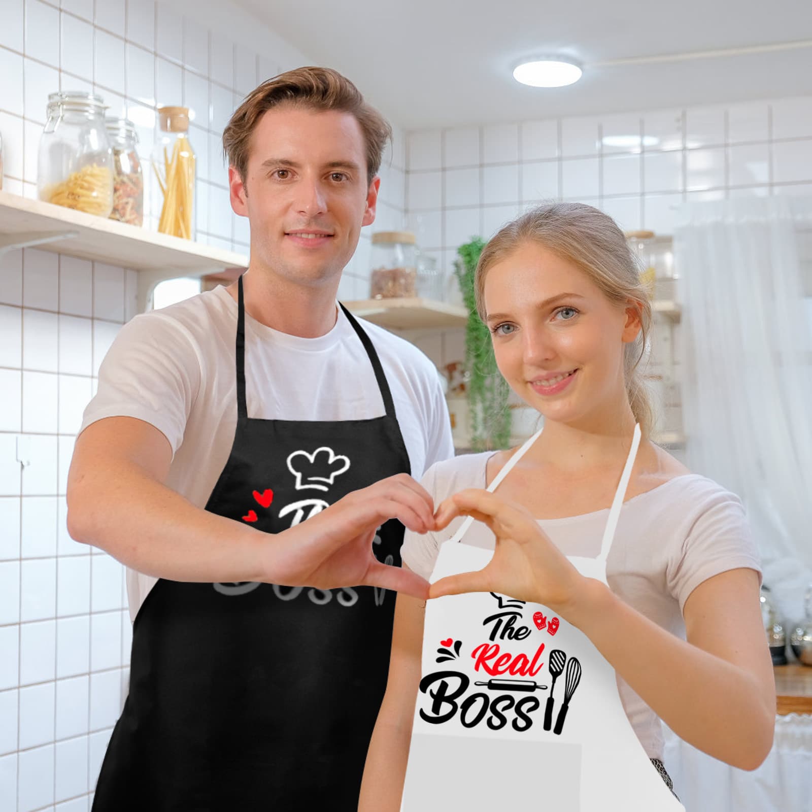 The Boss Couples Kitchen Apron Set