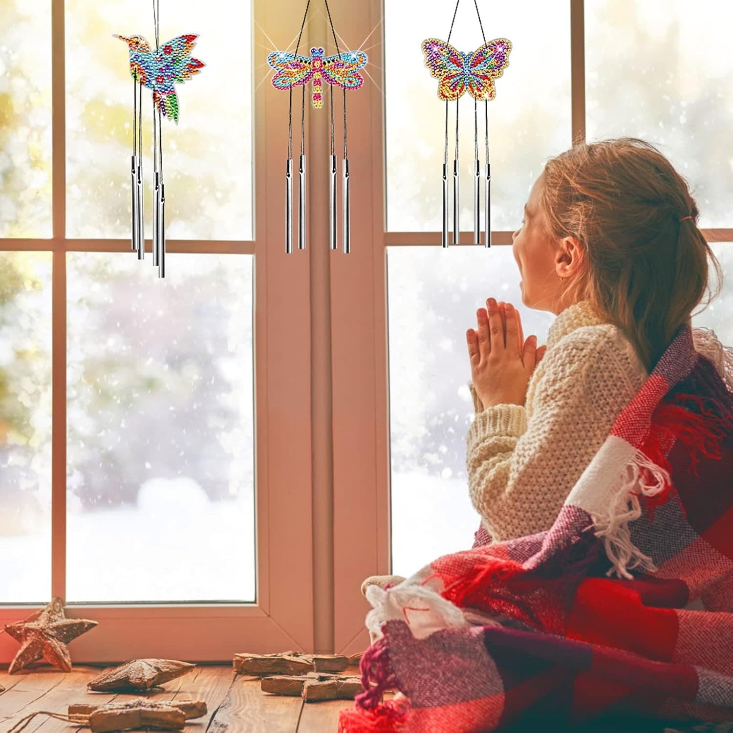 Butterfly Wind Chime Craft Kit, 4 Pieces