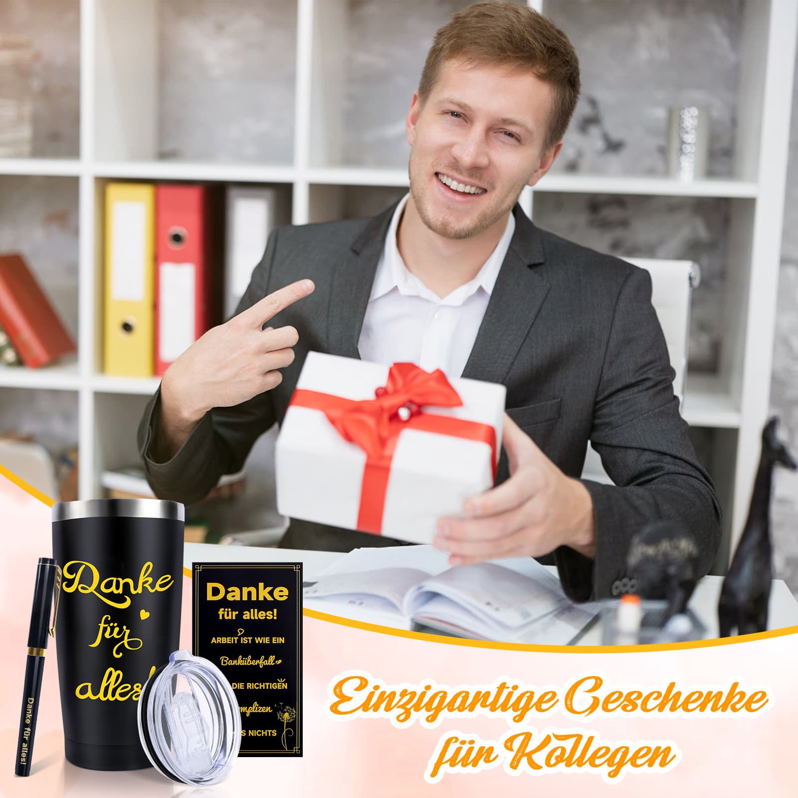 Thermal Mug Set "Thank You For Everything" with Card and Gift Box