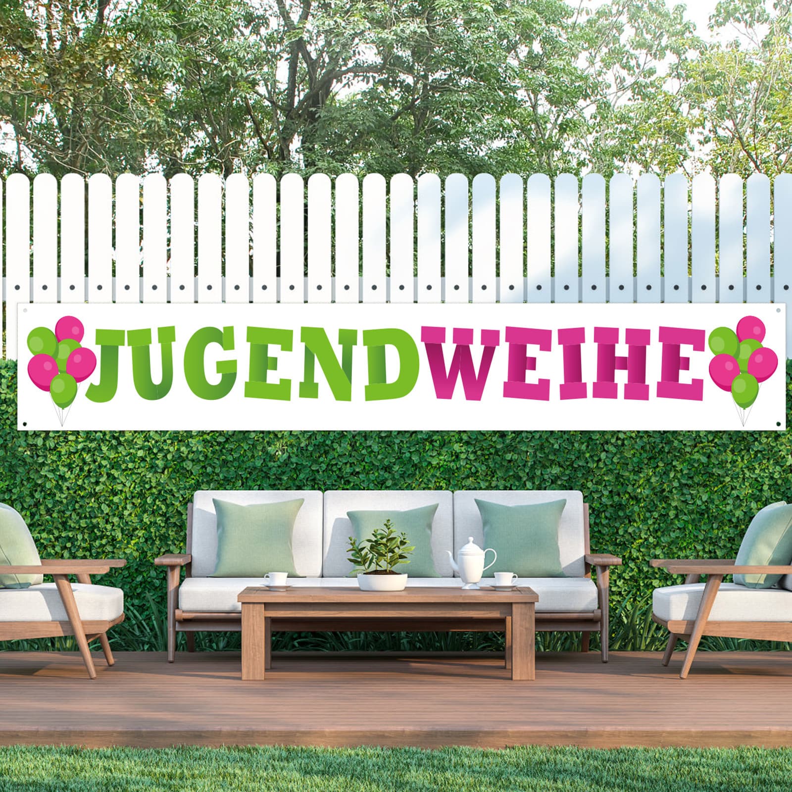 Bar Mizwa Banner Rot Grün, große Partydeko