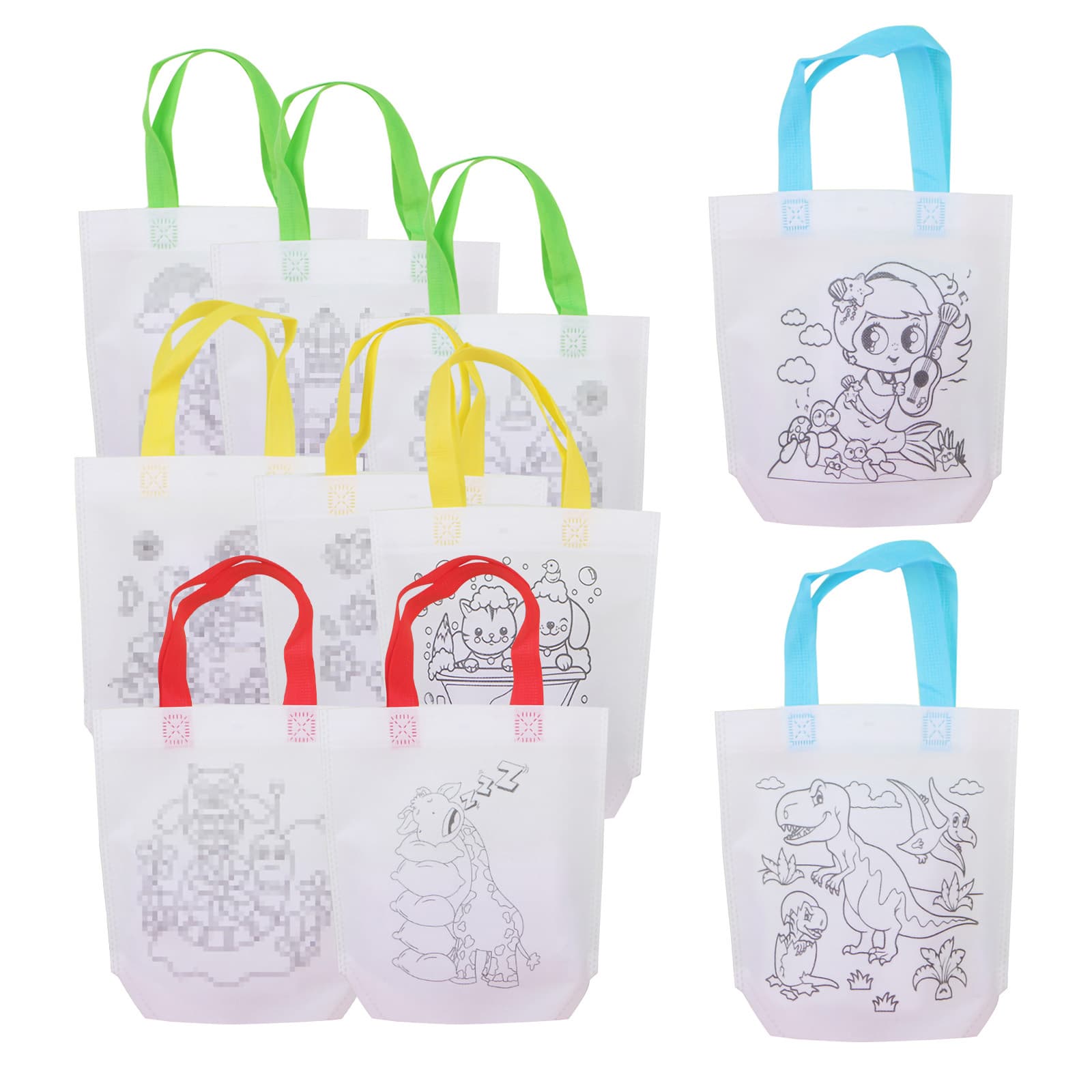 Malvorlagen-Geschenktüten aus Vlies für Kindergeburtstage