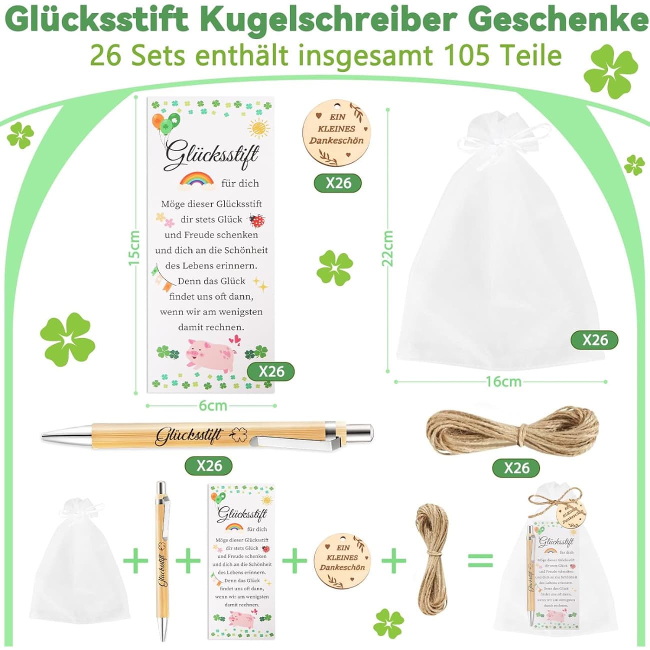 26-piece farewell gift set with pen and bag