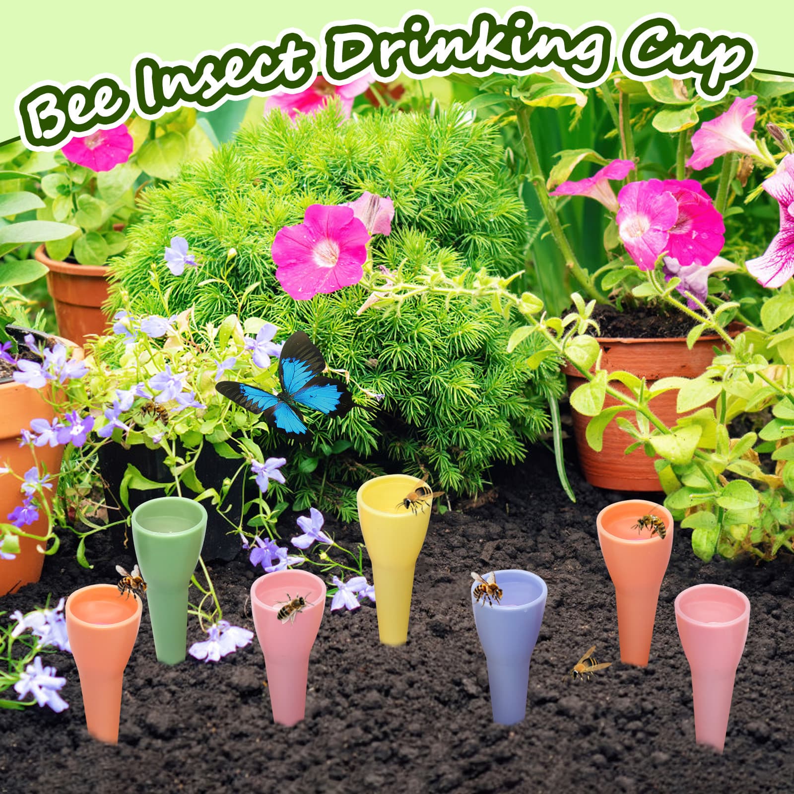 Set di 10 abbeveratoi per insetti e api da giardino
