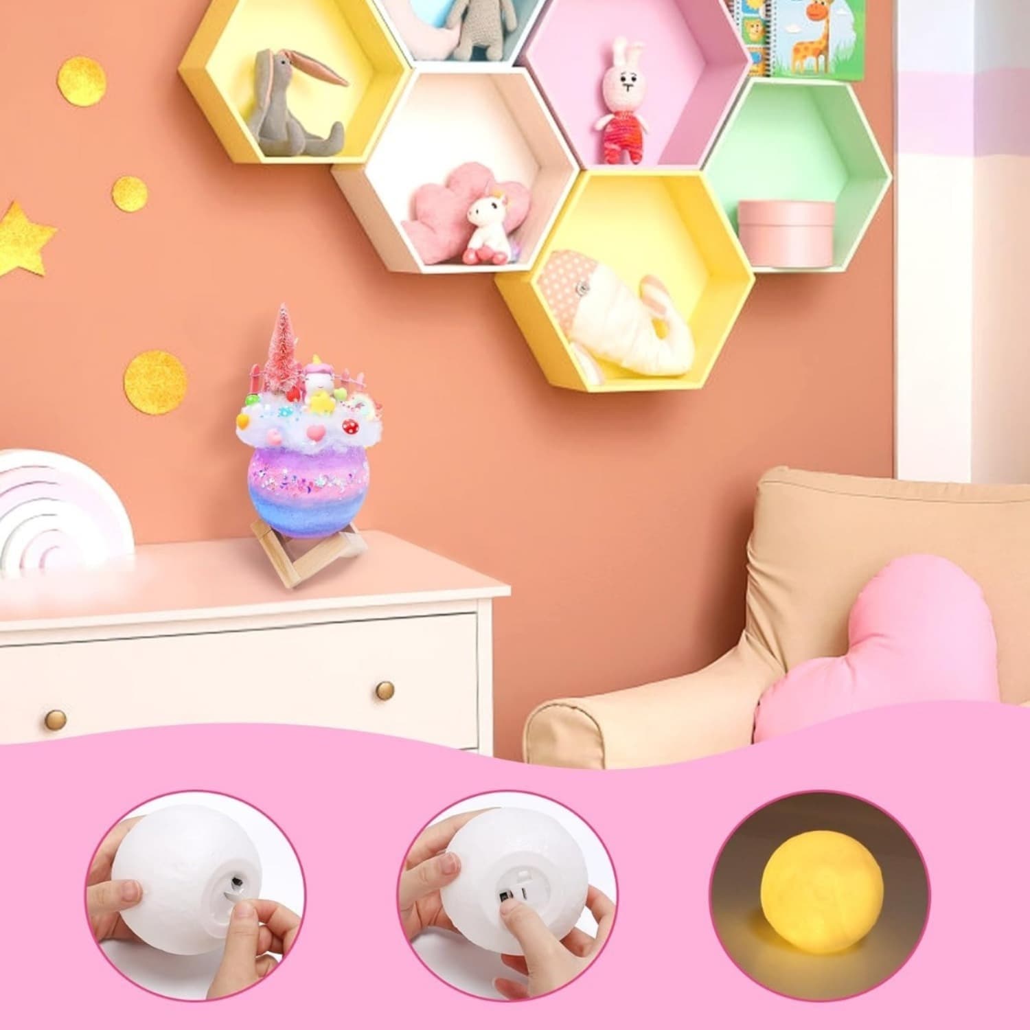 DIY Craft Kit with Mini Mushrooms & Unicorn Decor