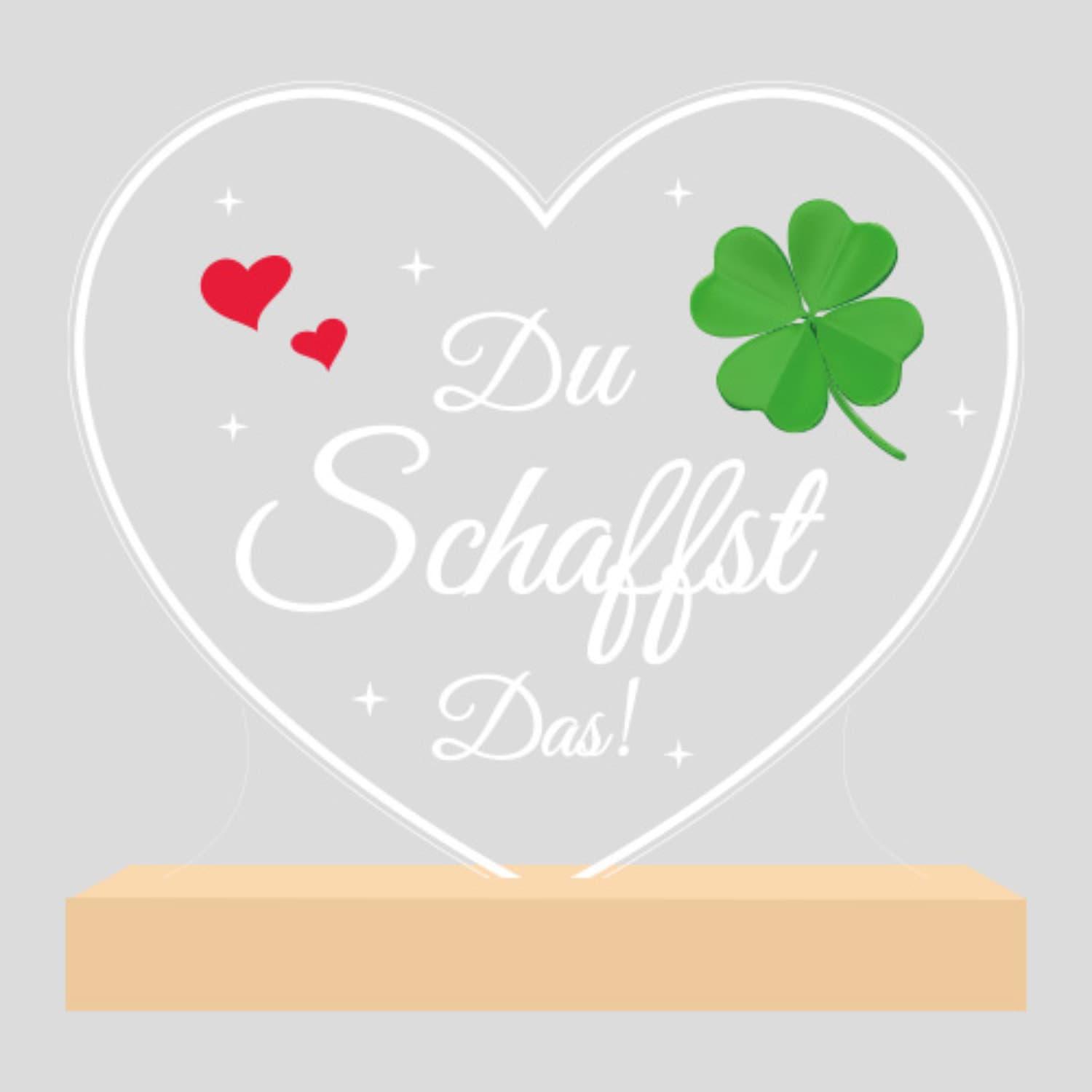 Aufmunternde Acryl-Deko als Glücksbringer-Geschenk