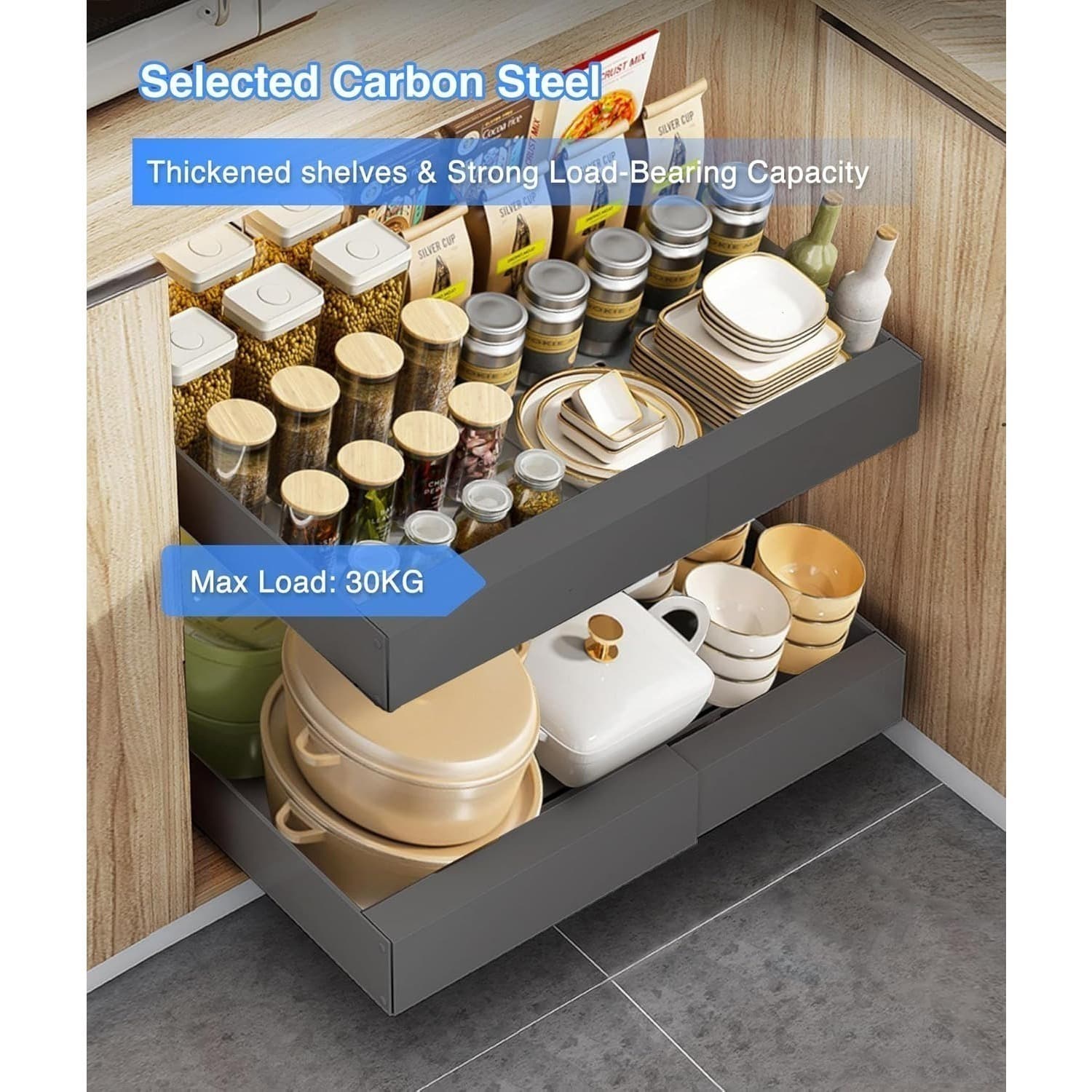 Extendable Drawer Organizer for Kitchen and Bath