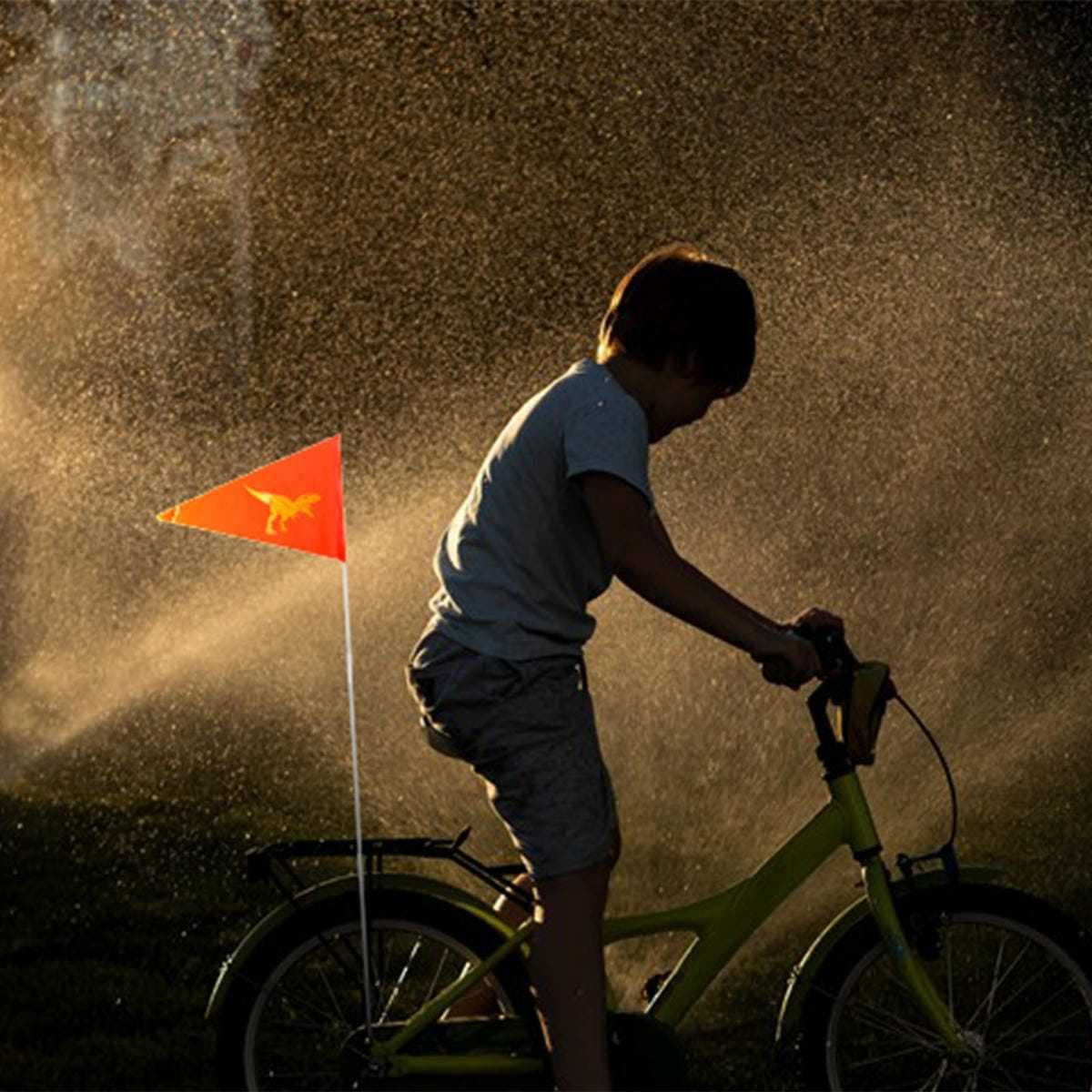 Set de banderas reflectantes para bicicleta con varillas