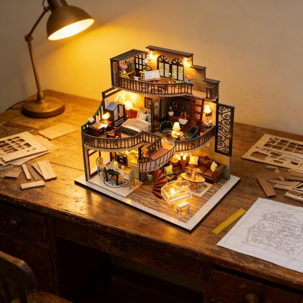 3D Wooden House Kit M213 Dream House with Accessories