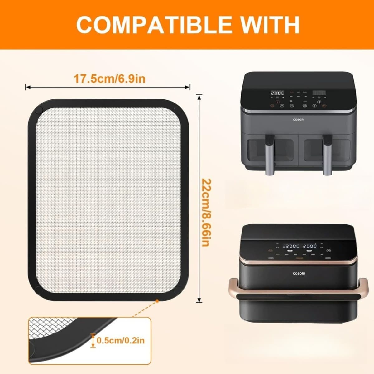 Sets anti-éclaboussures magnétiques air fryer, 2 pièces