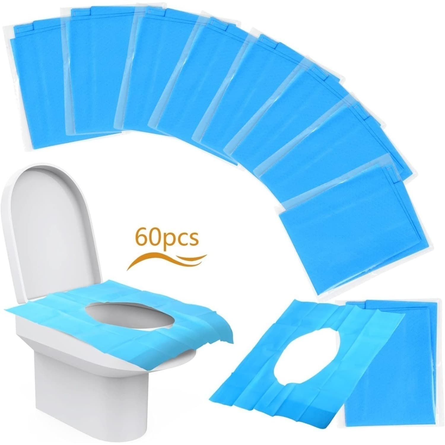 Set mit 60 Toilettenauflagen für unterwegs