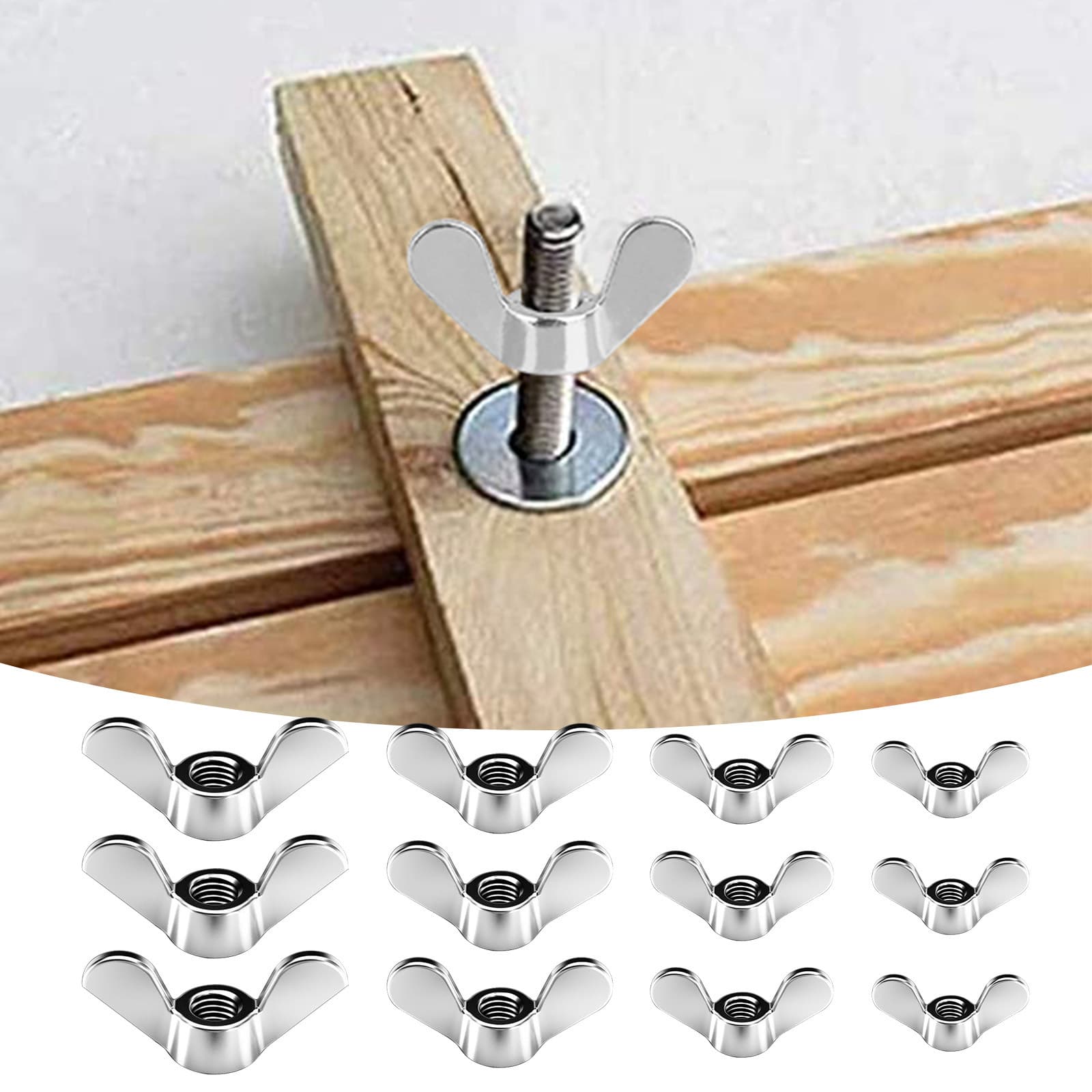 Flügelmuttern-Set, 60-teilig, M4 bis M8