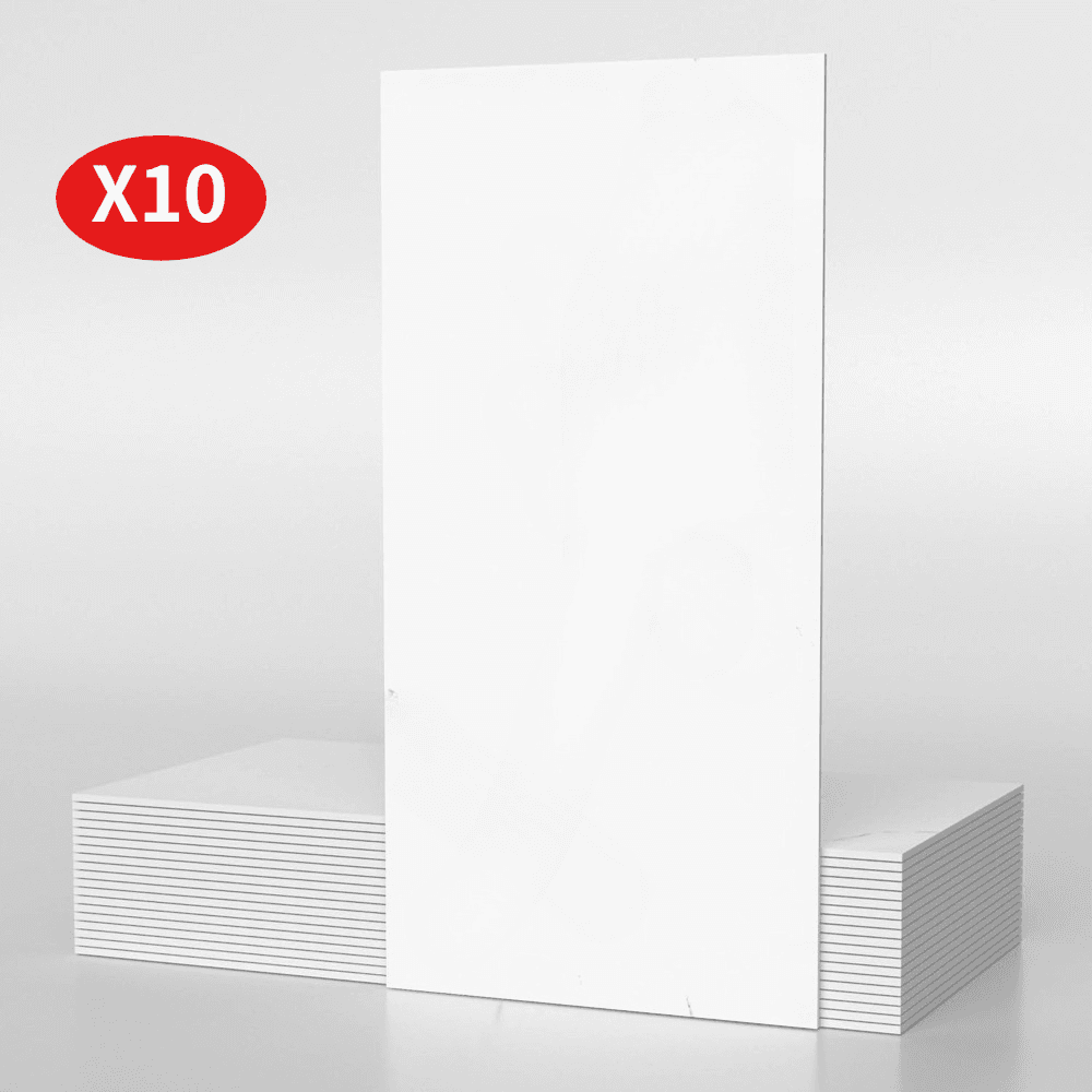 10 selbstklebende Fliesenaufkleber 30x60 cm Elfenbeinweiß