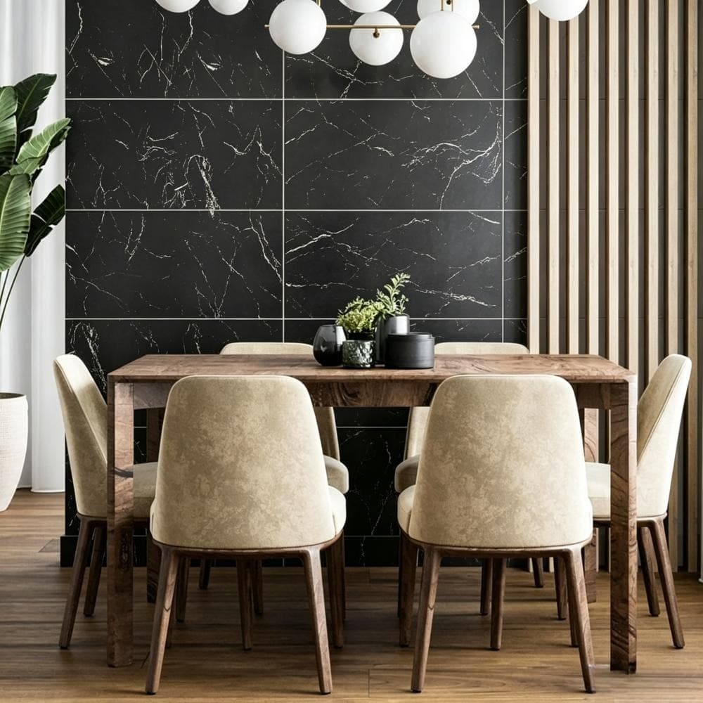 10 selbstklebende Fliesenaufkleber Marmor Schwarz 30x60