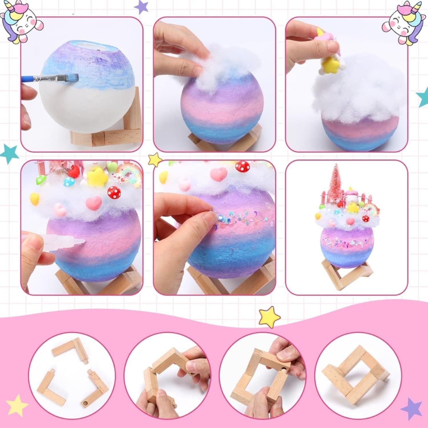 22-teiliges magisches Mond- & Einhorn-Deko-Set