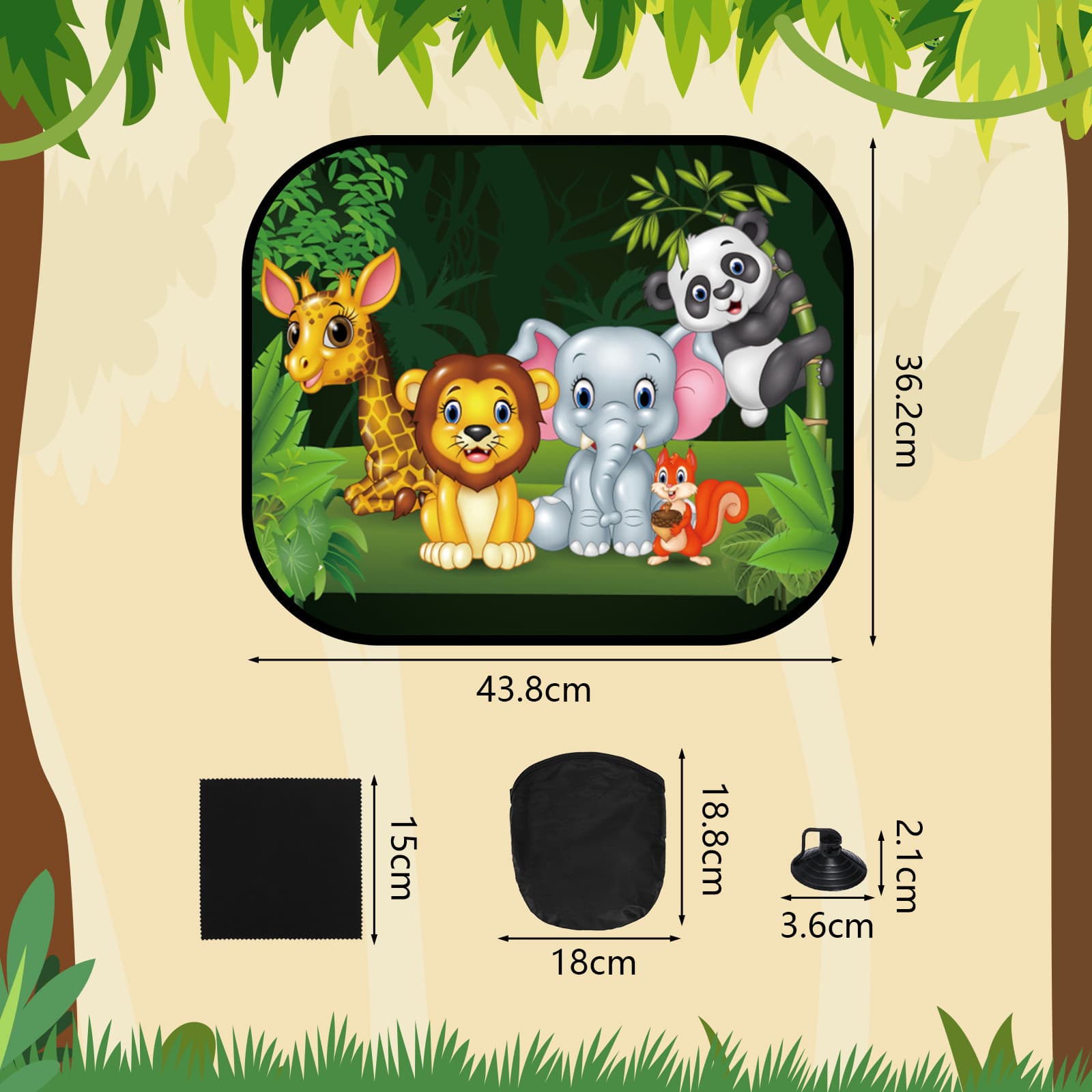 Set parasol coche para mascotas con ventosas