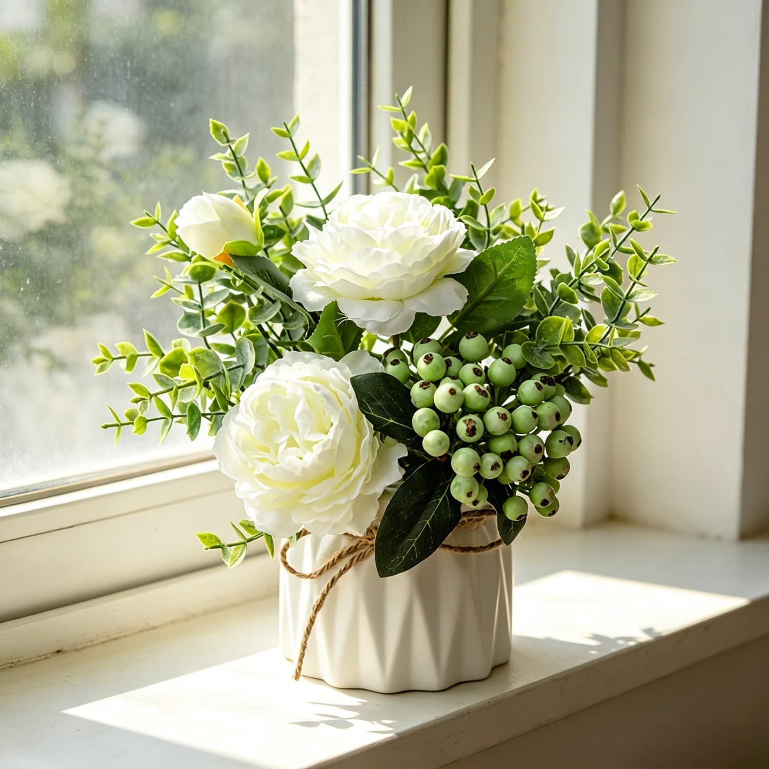 Künstliches Blumengesteck mit Vase für Tischdekoration