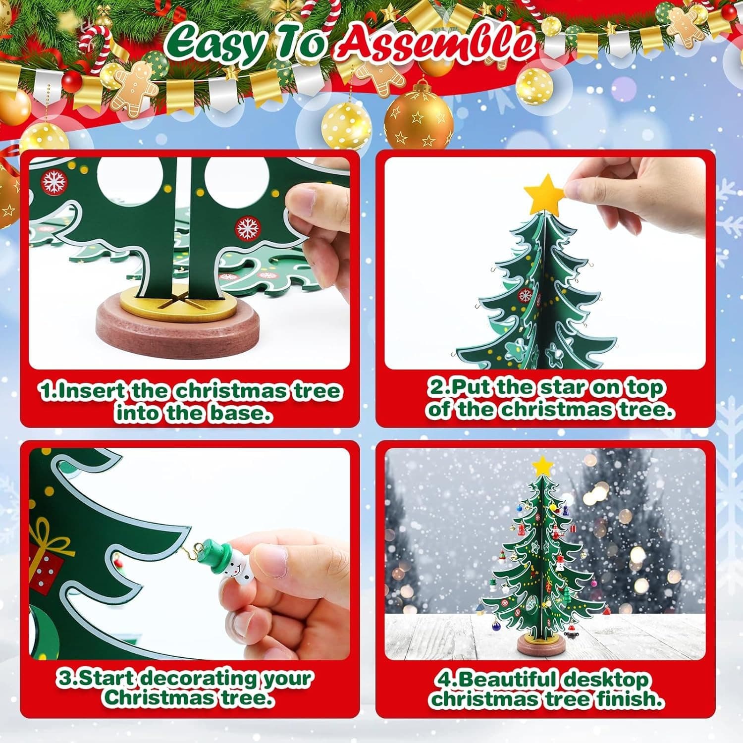 DIY Weihnachtsbaum Deko Set mit 24 Teilen