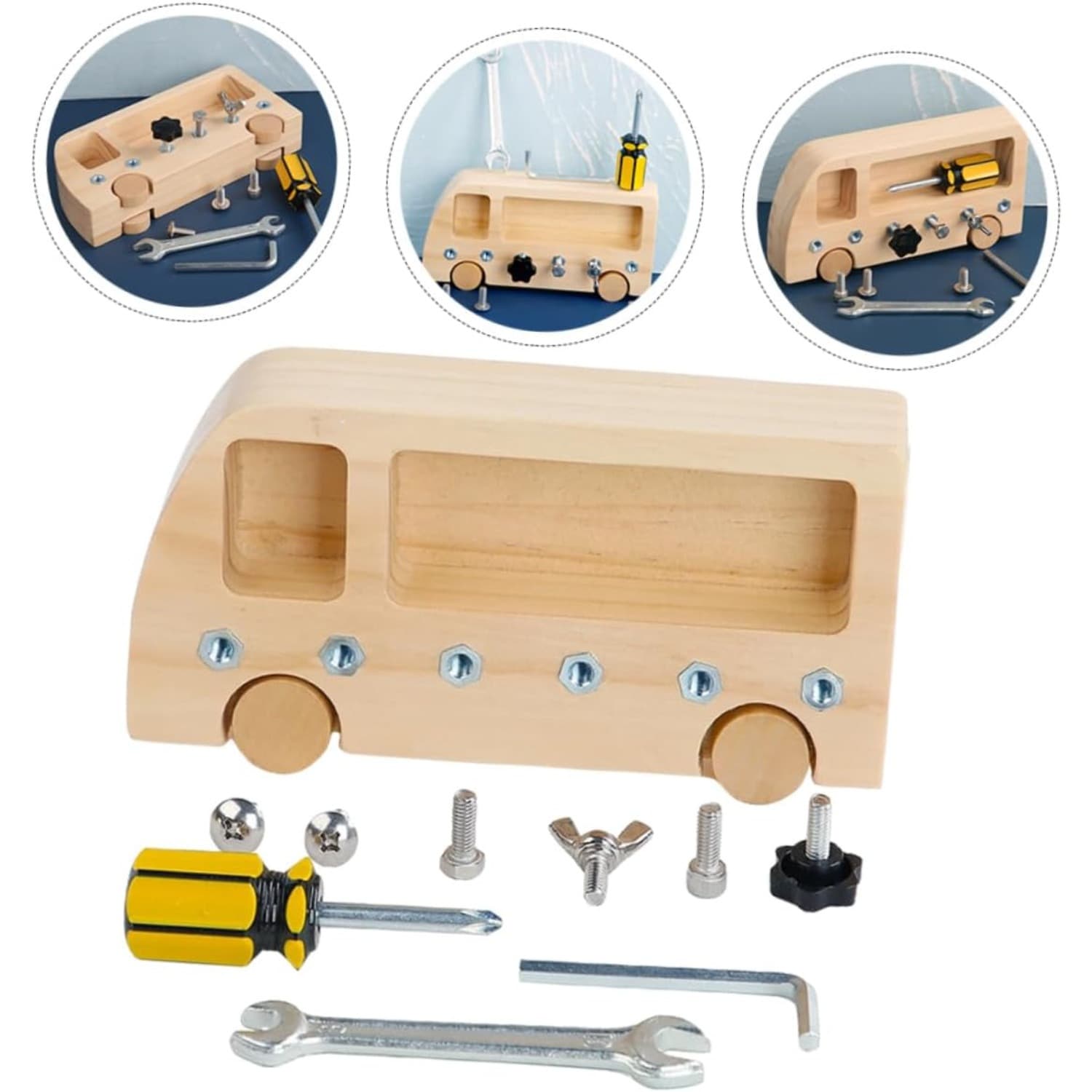 Kit de bricolage en bois : voiture en bois avec outils et accessoires