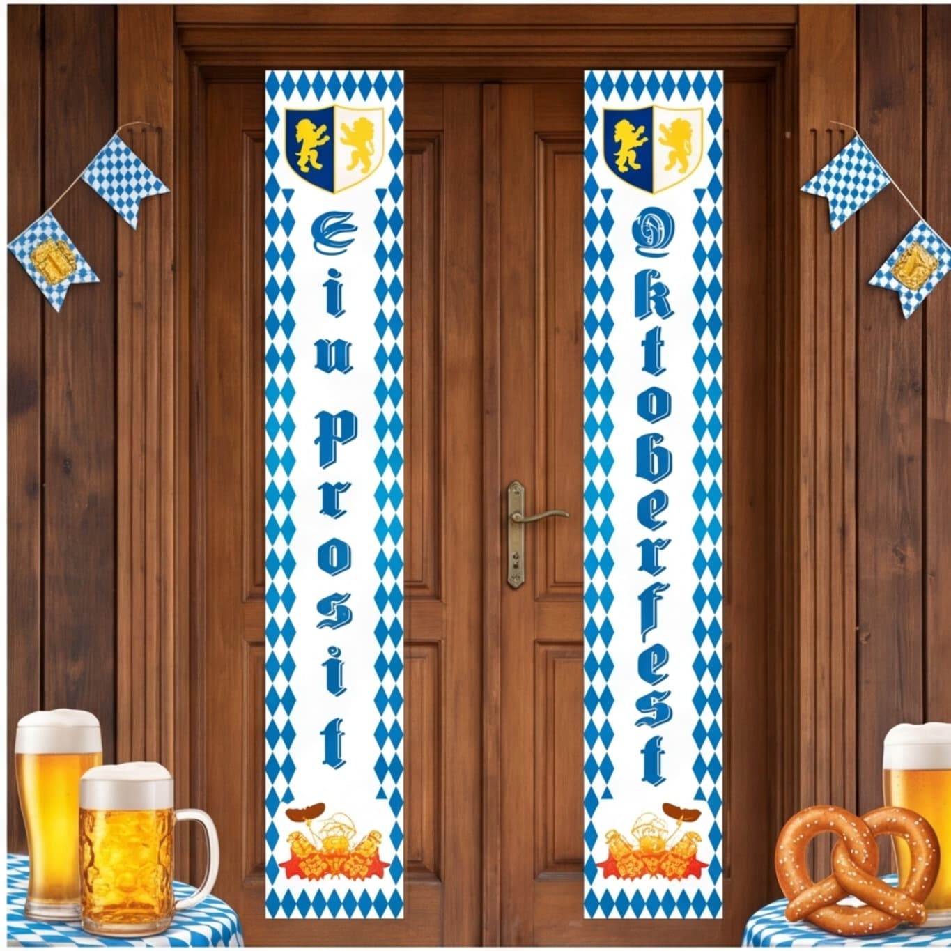 2er-Set Oktoberfest Türbanner, Deko für Oktoberfest-Partys