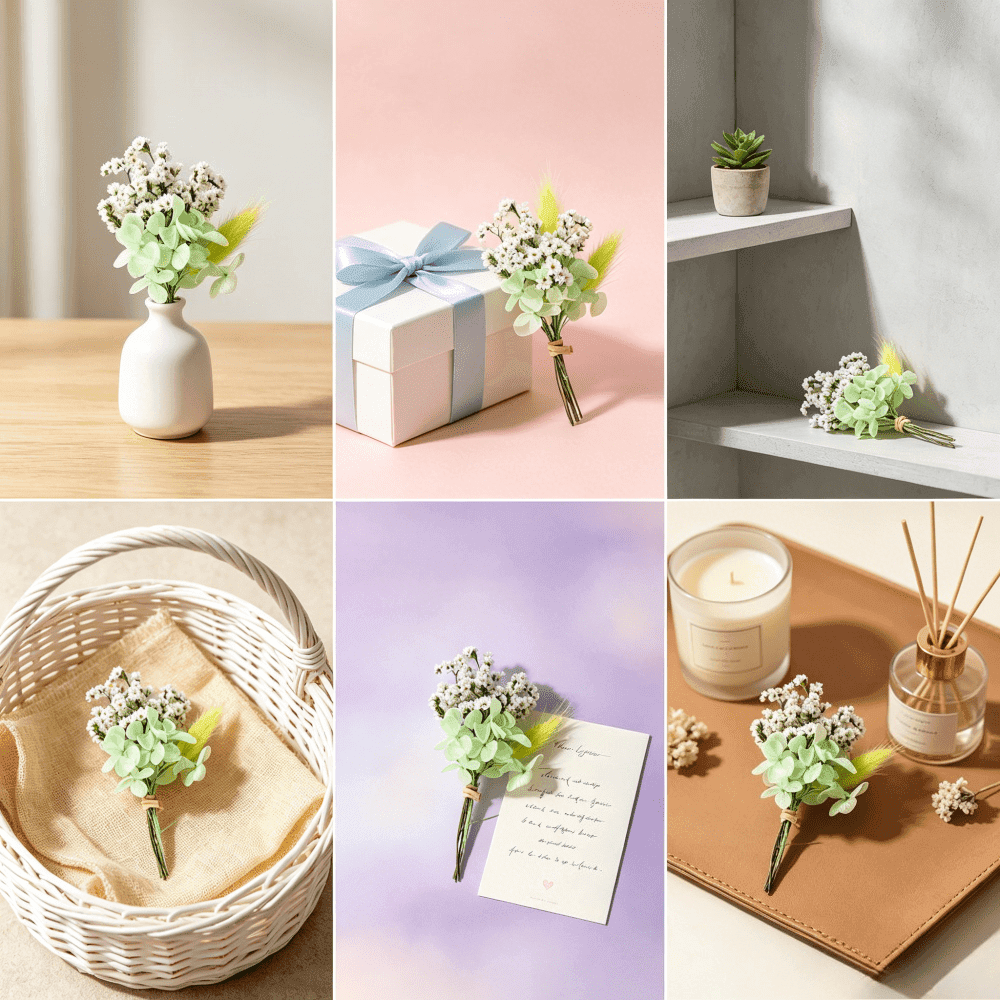 Dried Mini Flowers DIY Set, 6 Pieces