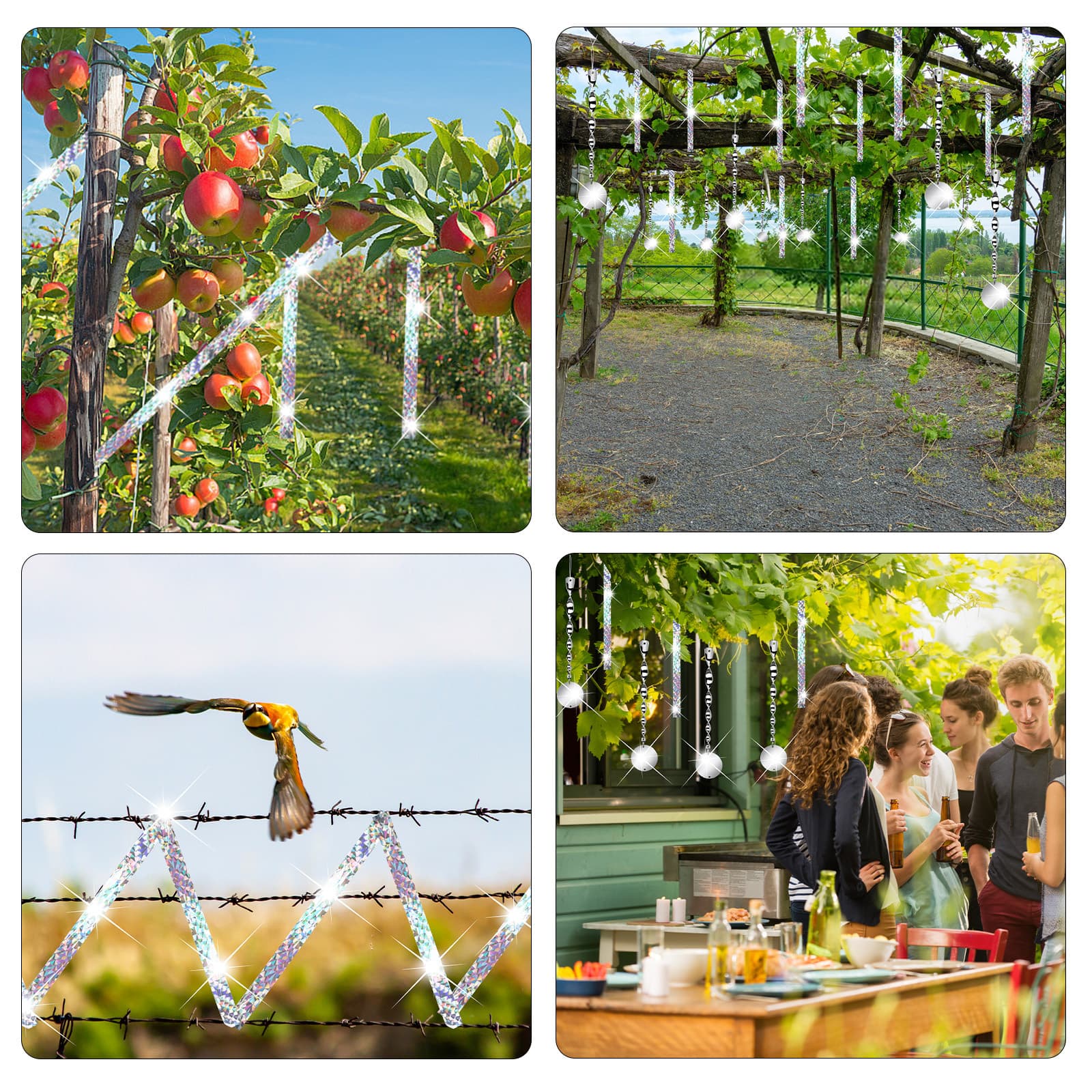 Set decorativo da giardino da 36 pezzi con nastro e pendenti