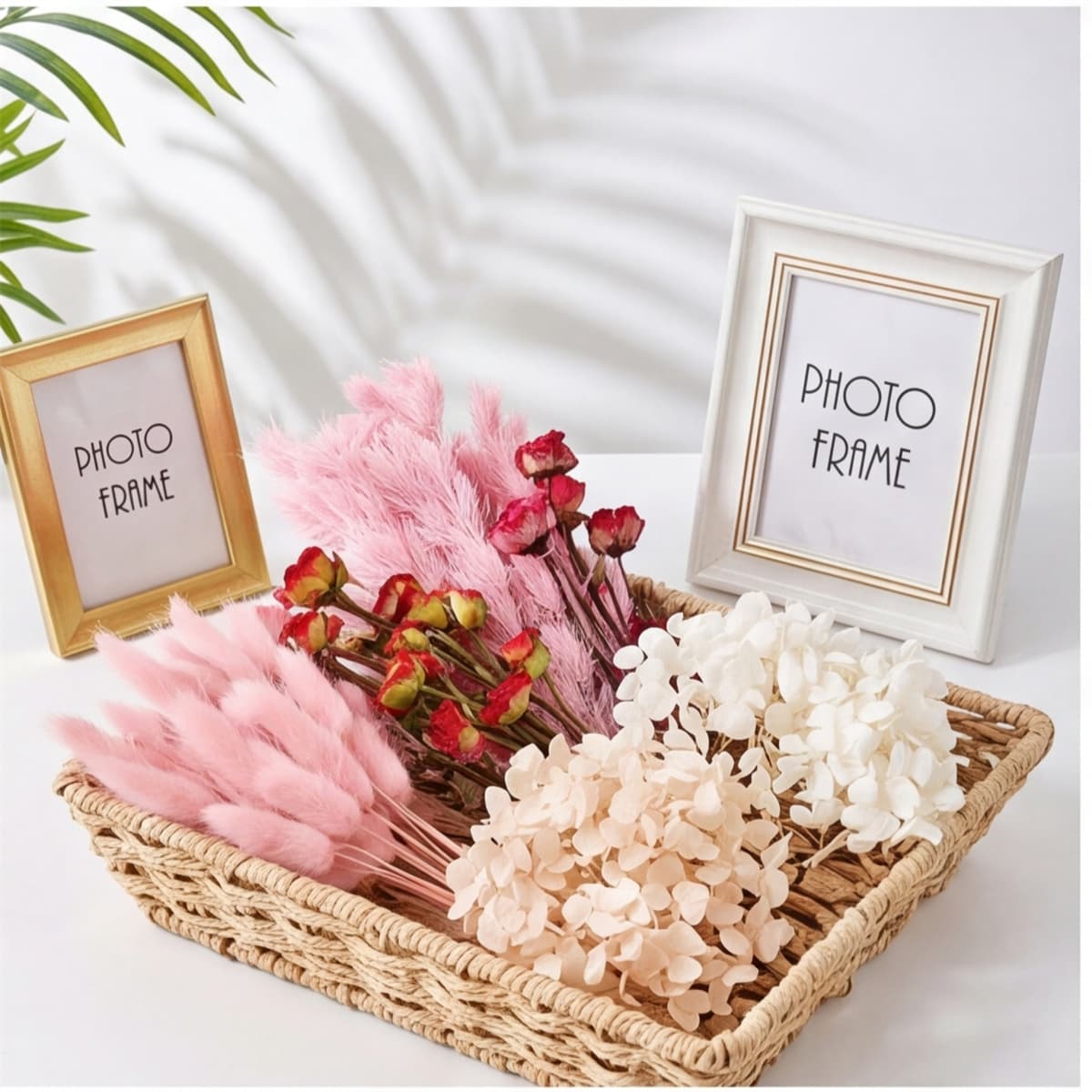 Mini Set 120 Dried Pink Flowers, 9 Varieties