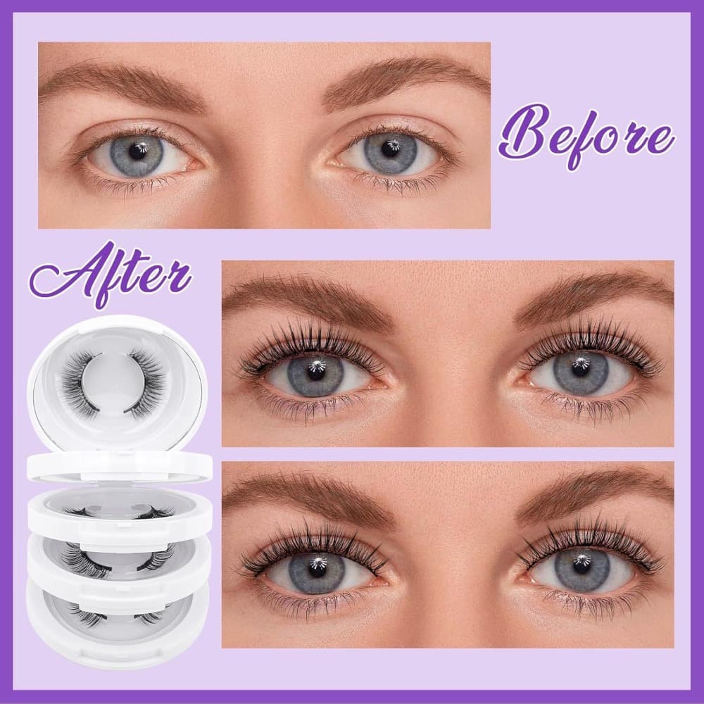 Magnetische Wimpern im Set mit 4 Paaren in Weiß