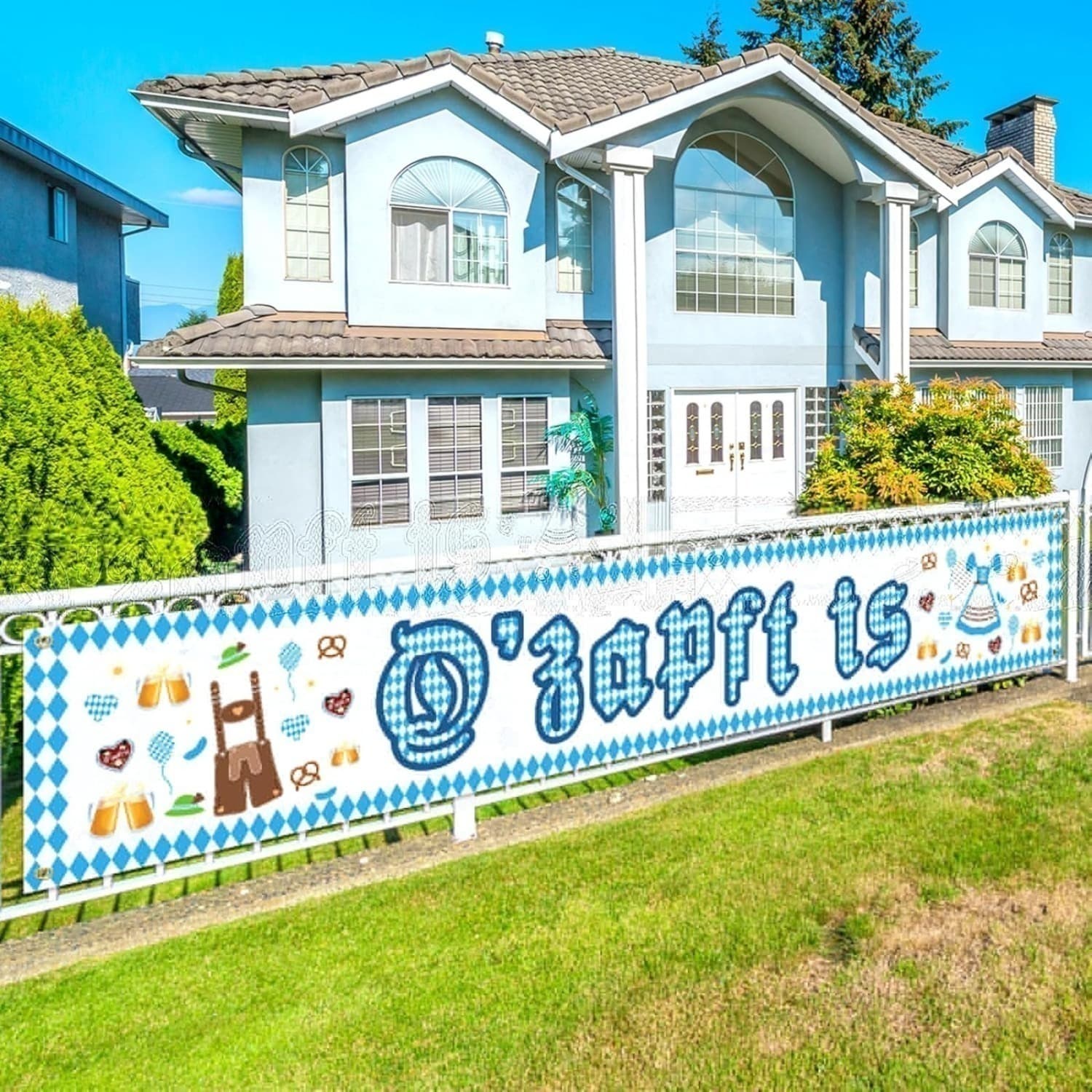 Oktoberfest Girlande in Blau und Weiß