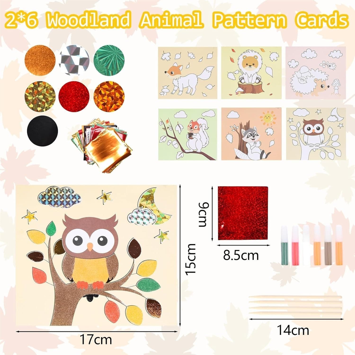 Pegatinas de lámina metálica con motivos animales, set de 12