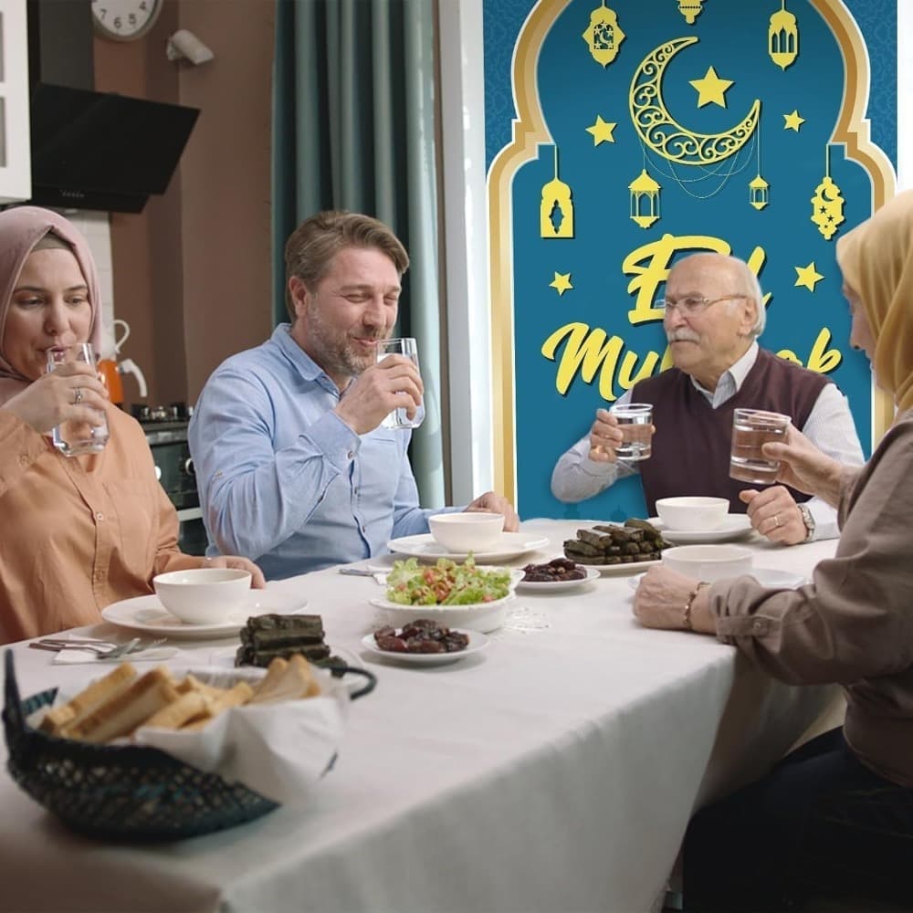 Blaue Ramadan Türdekoration für Feste