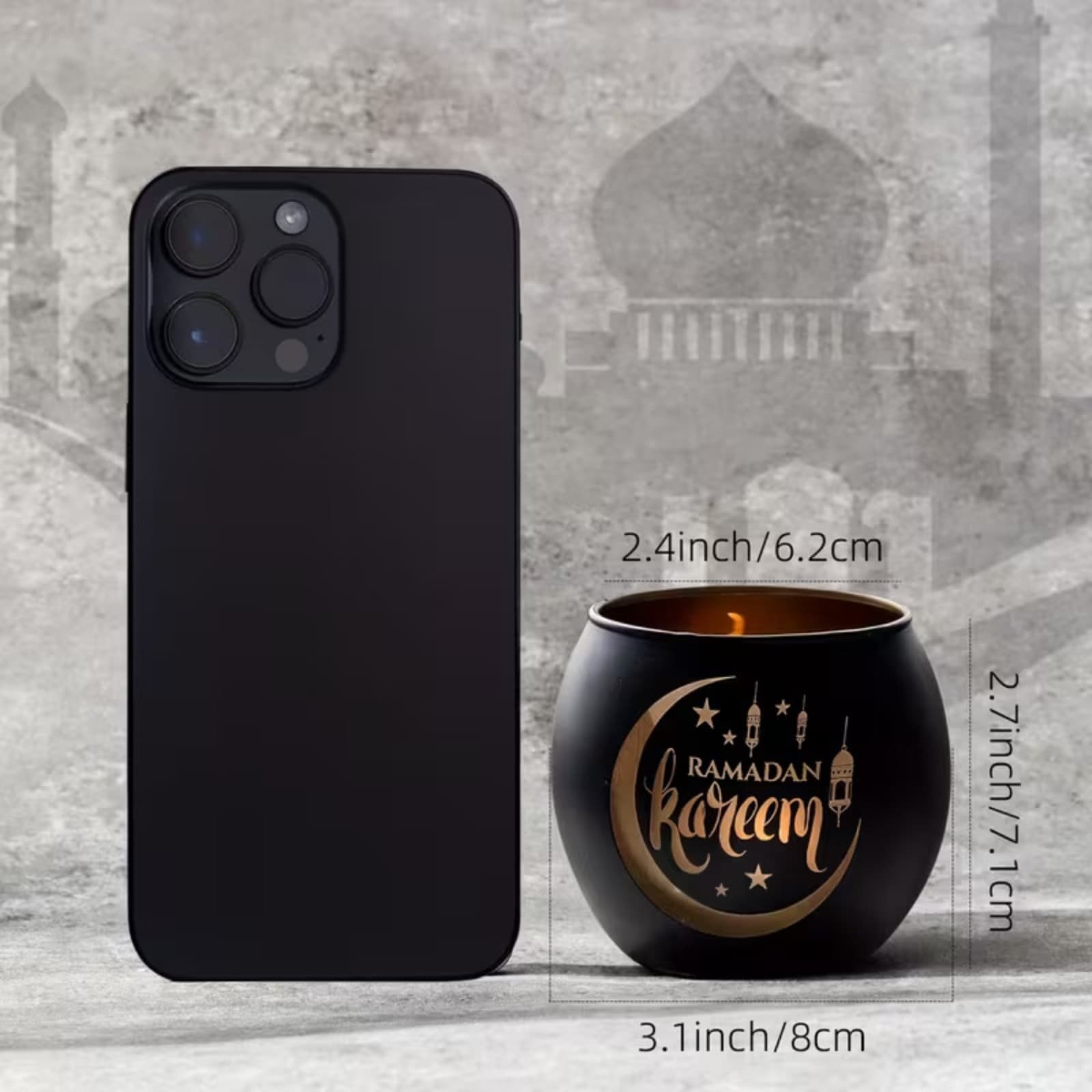 4 Ramadan Kerzenhalter mit Halbmond und Laterne