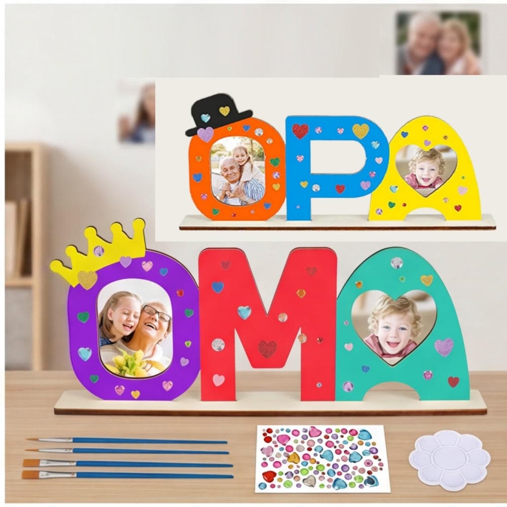 Wooden Sign Craft Kit for Grandparents with Hearts & Gems