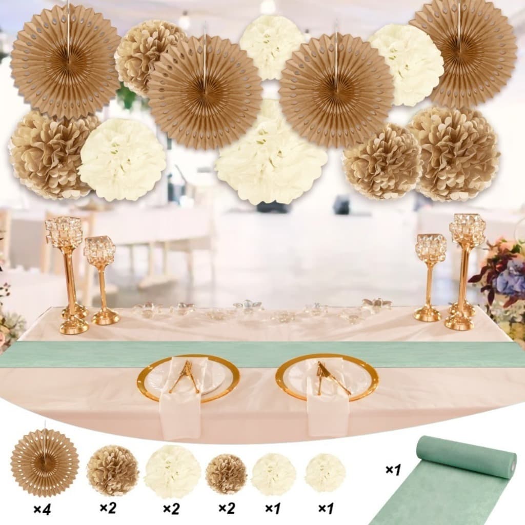 Boho Hochzeitsdeko Set mit 13 Papier-Anhängern