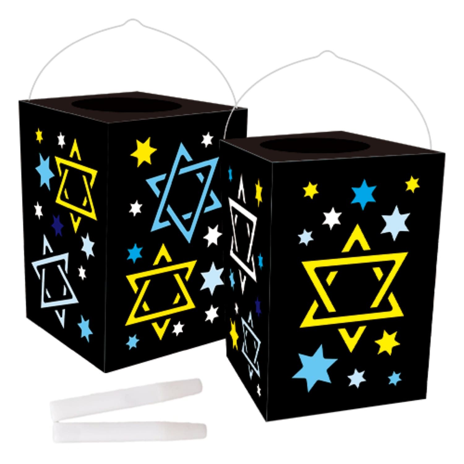 Hanukkah Laternen Bastelset mit 4 Papierlaternen
