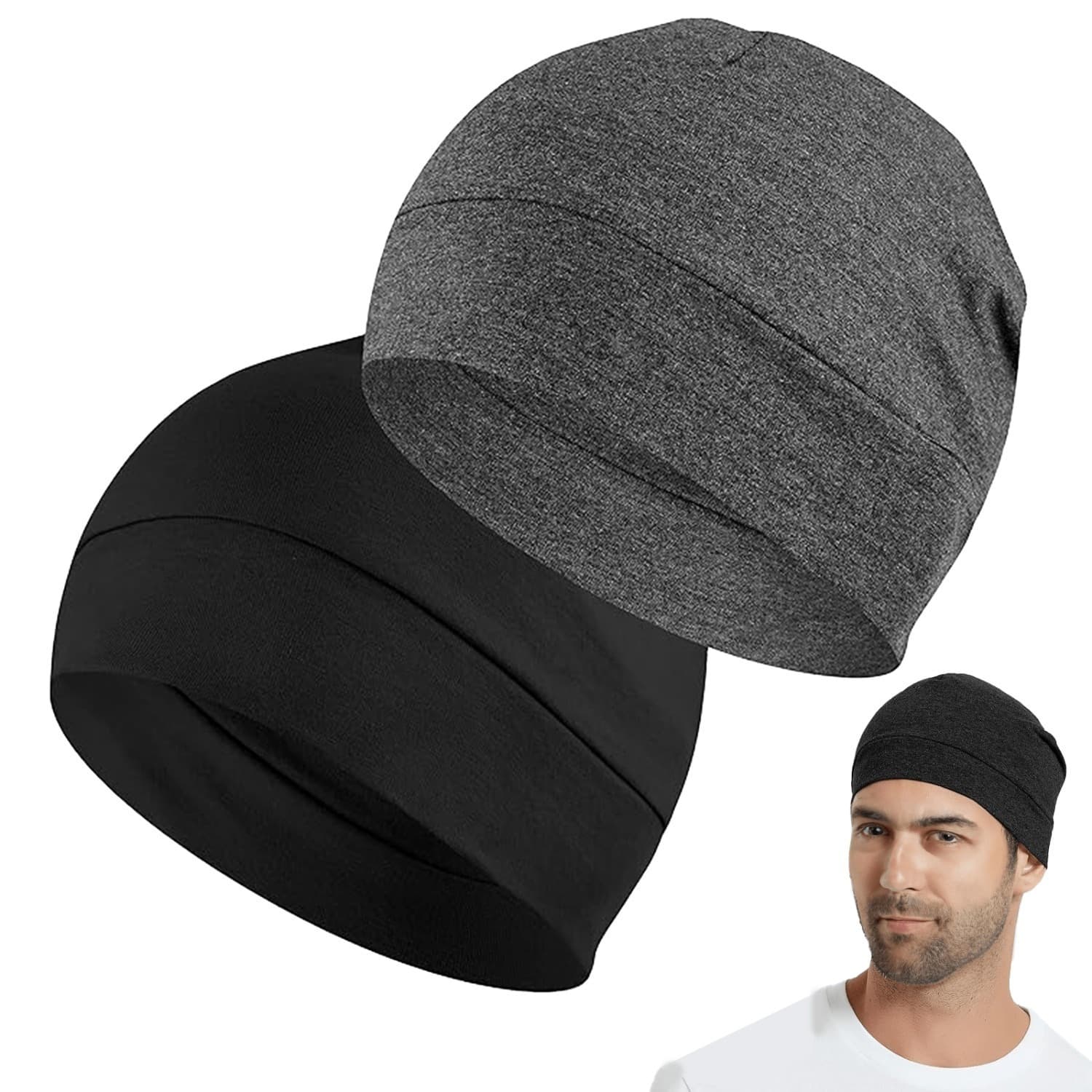 2er-Set Sportcaps für Damen, Schwarz und Grau