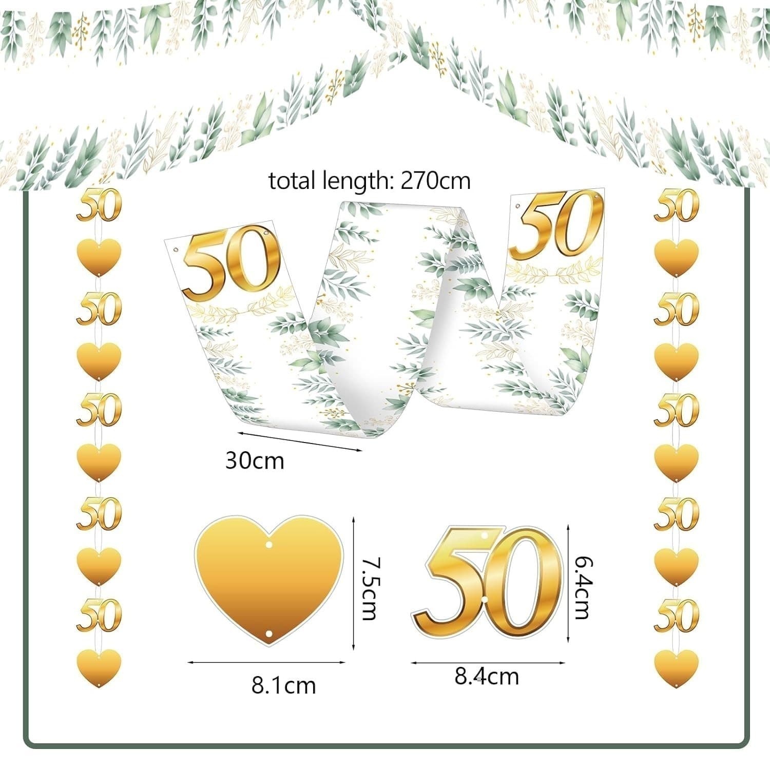 Komplettes Deckendekor-Set für festliche Jubiläen