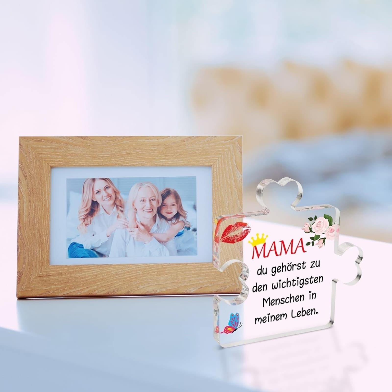 Muttertagsgeschenk Acrylfigur mit Aufschrift MAMA