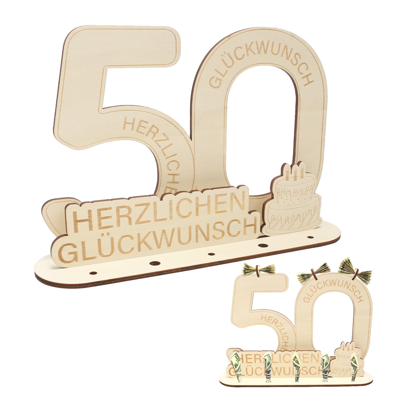 Dekorative Holzfigur zum 50. Geburtstag
