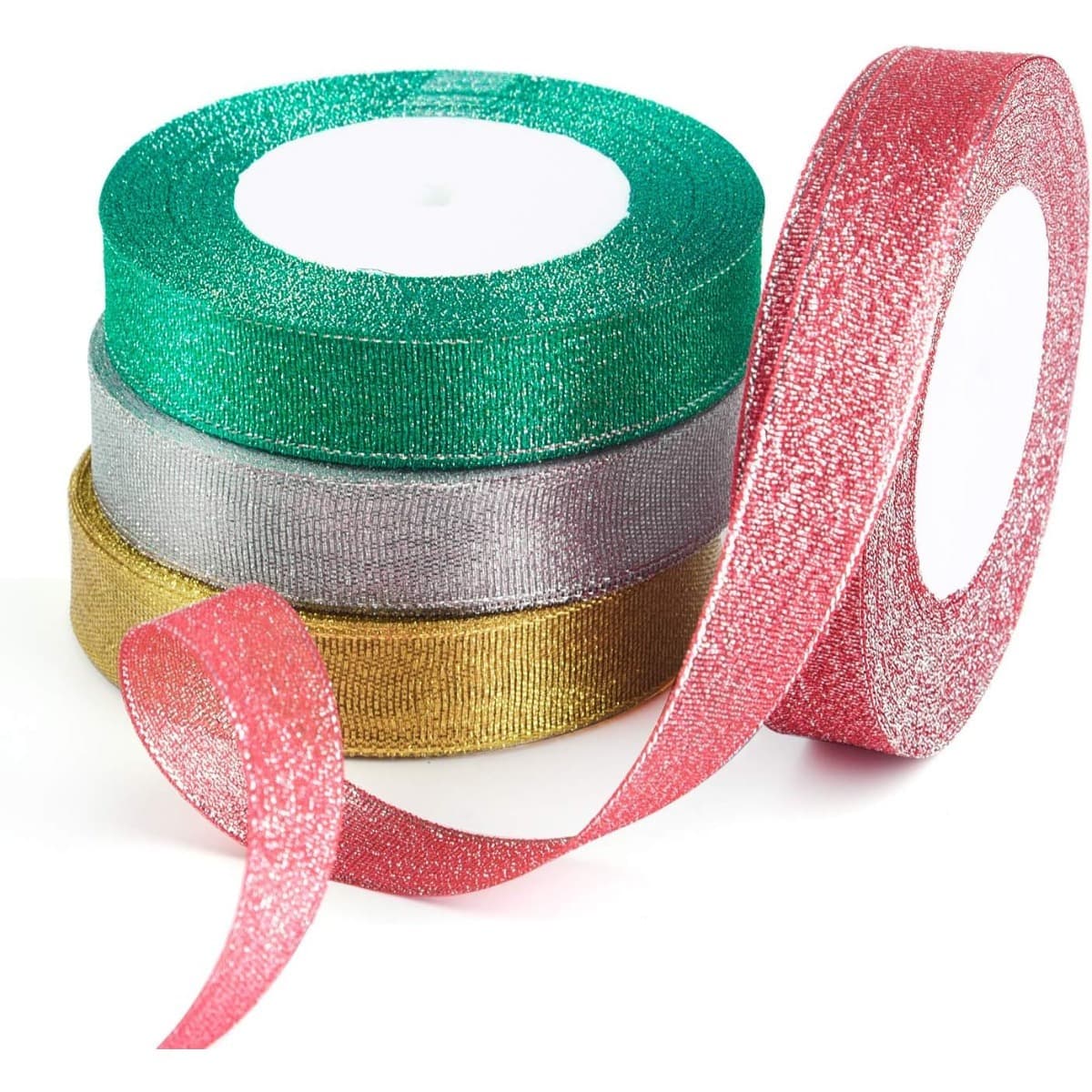 Weihnachtsgeschenkband-Set mit 4 festlichen Bändern