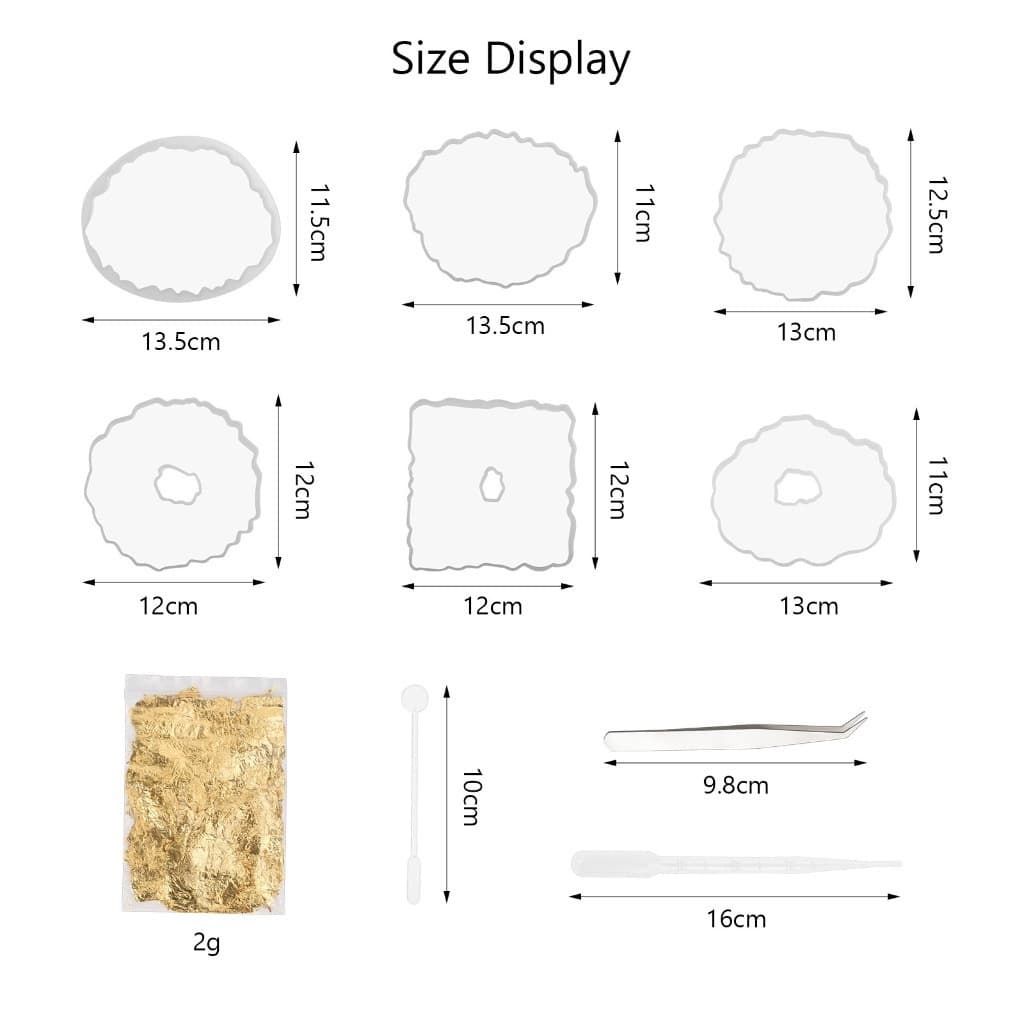 Set de moules en silicone réutilisables pour 6 dessous de verre