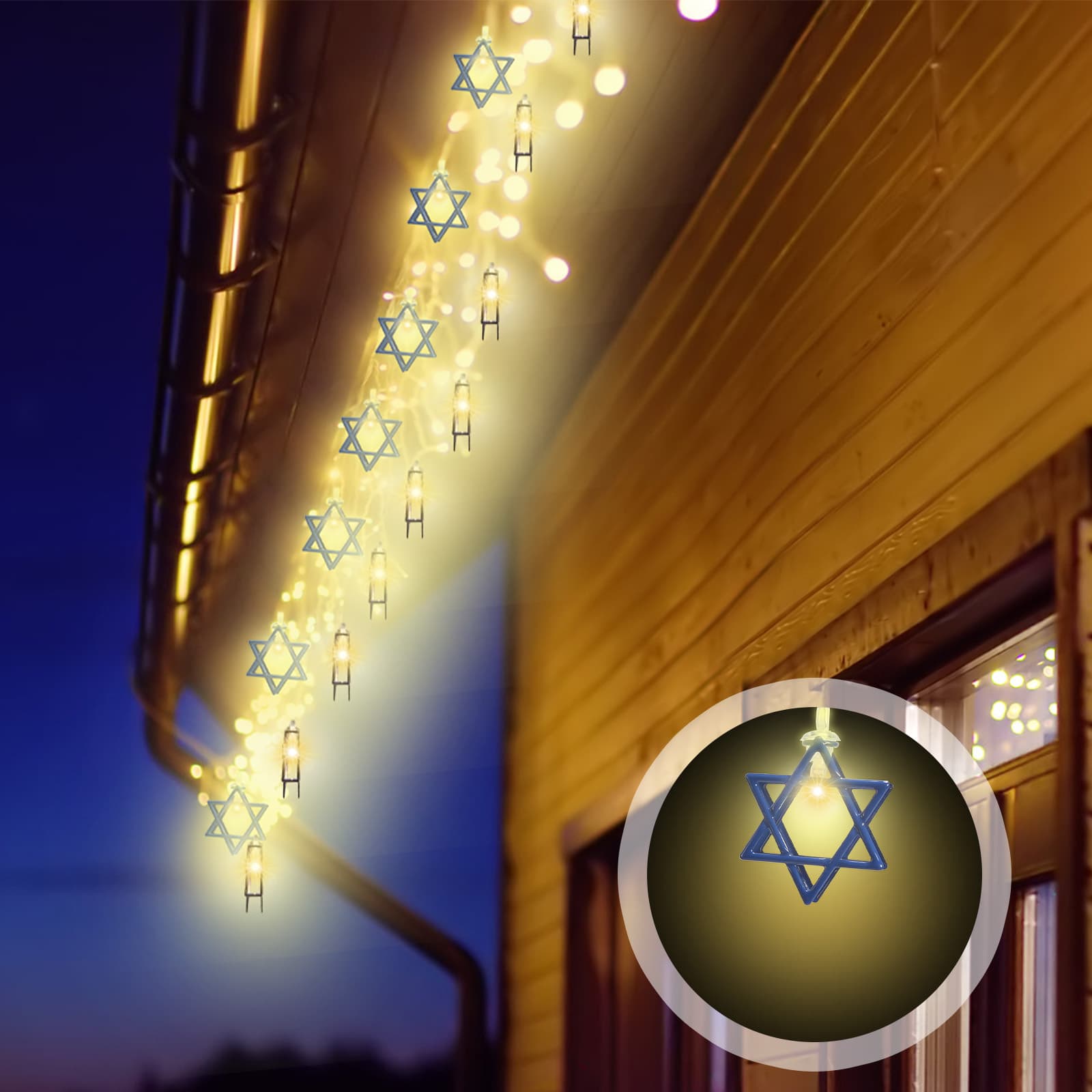 Set decorativo di stelle di David per Hanukkah