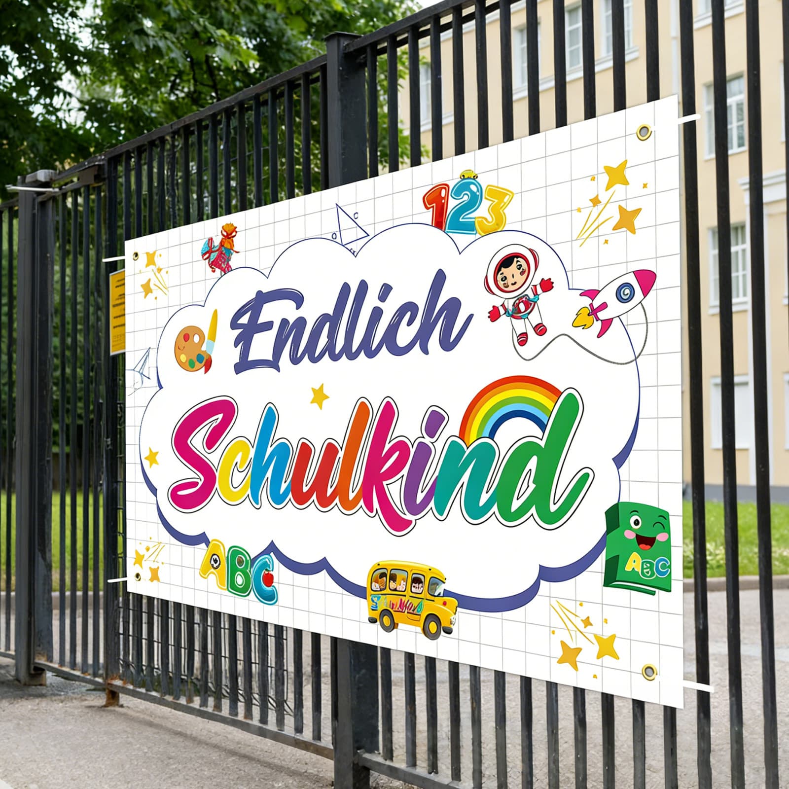 Deko-Kulisse zum ersten Schultag, fototauglich