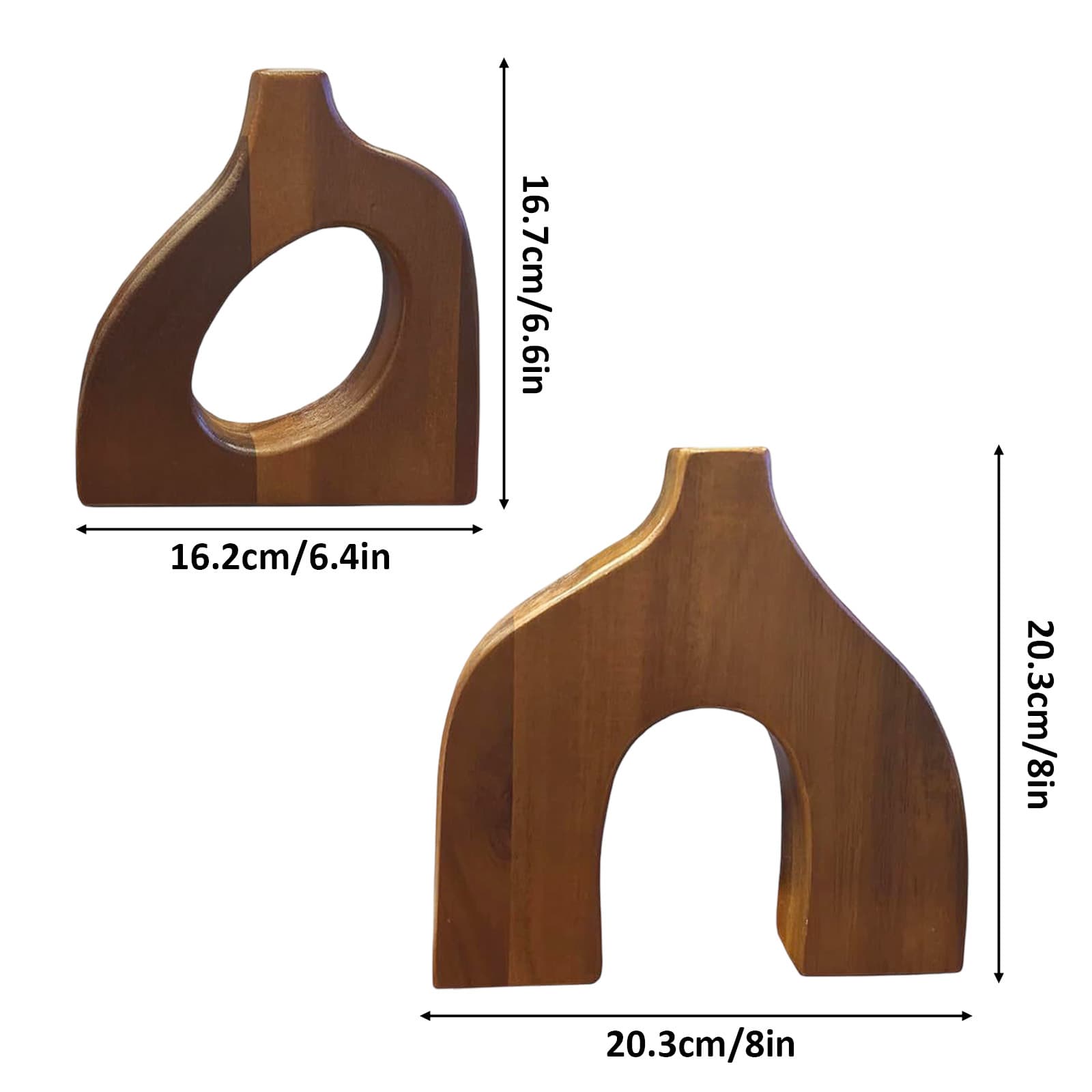 Zwei Holzvase in verschiedenen Größen