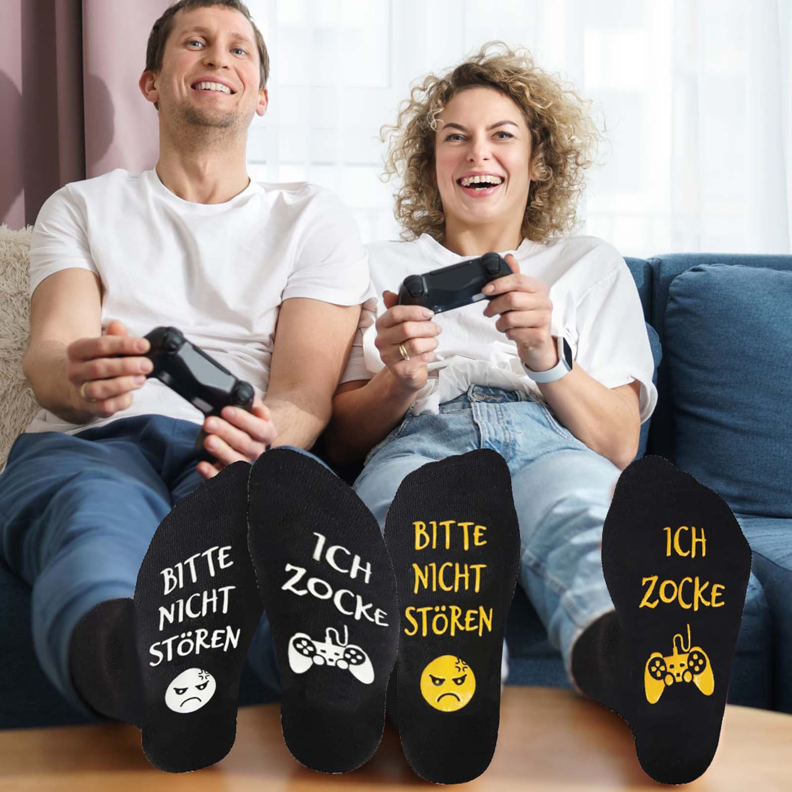 Do Not Disturb Socken, 2 Paar, Schwarz-Weiß & Schwarz-Gelb
