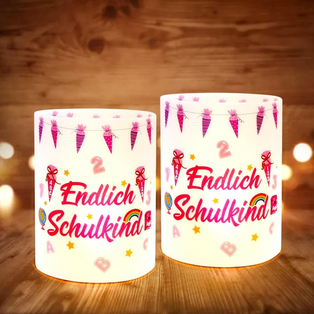 24er Windlicht Tischdeko Set mit ABC-Motiv