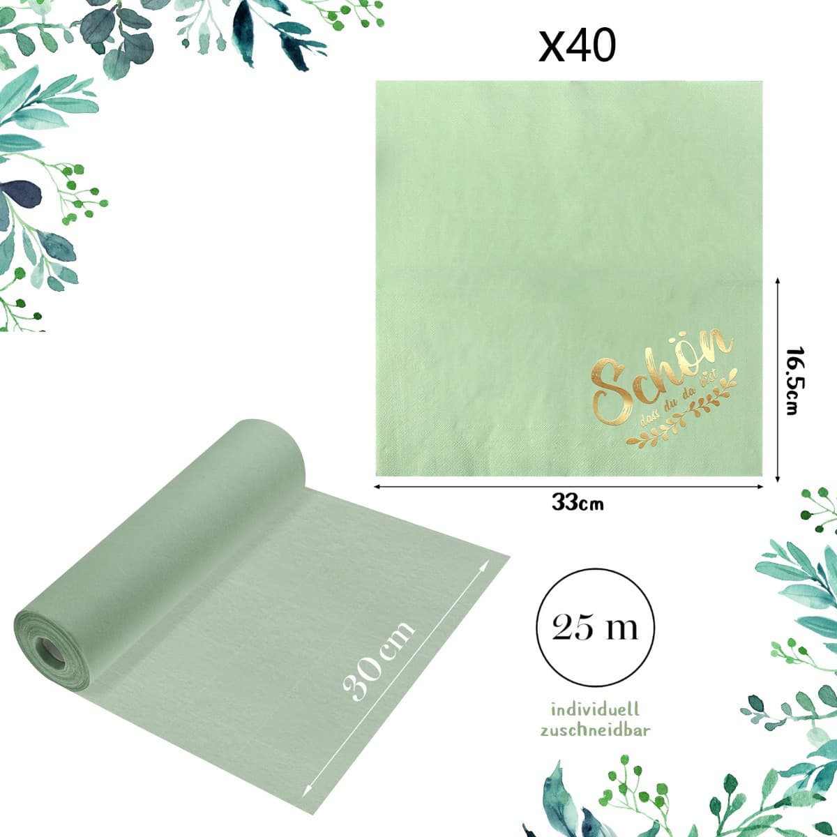 Decorative Tablecloth and Napkin Set, 41-Piece