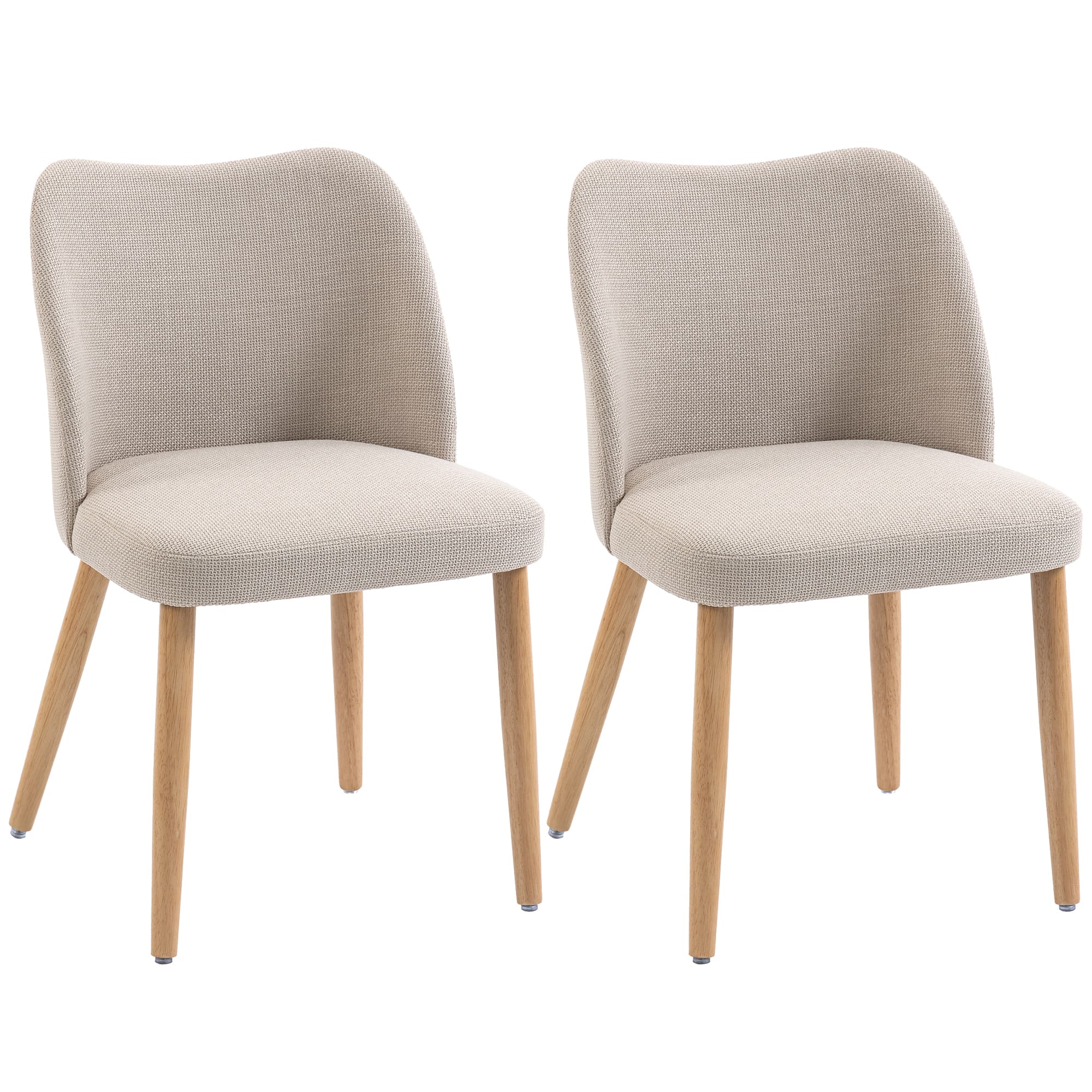 Set 2 sillas comedor efecto lino blanco crema